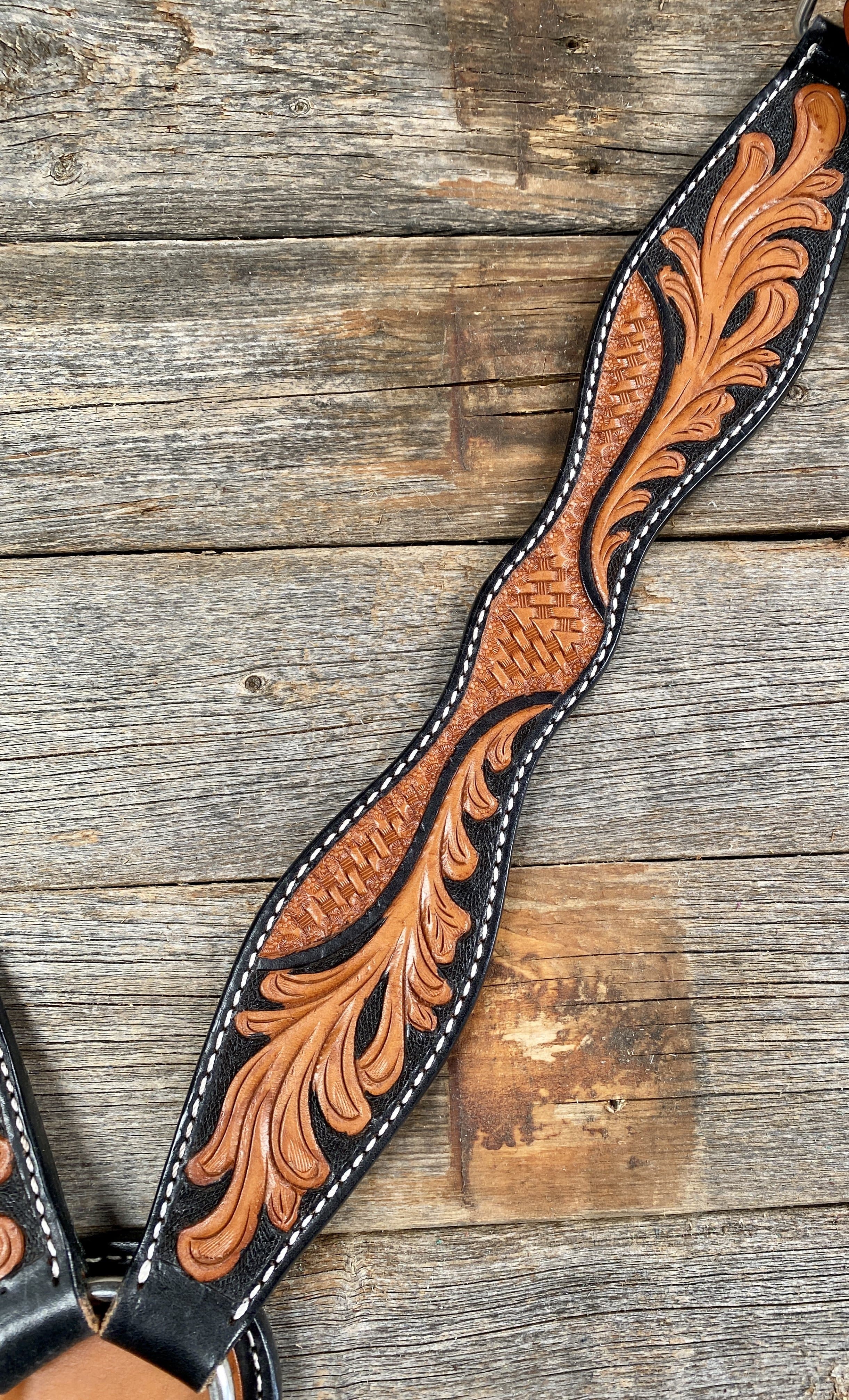 Tack Basketweave - Leaf Scalloped Two Tone Breastcollar #56371 56371