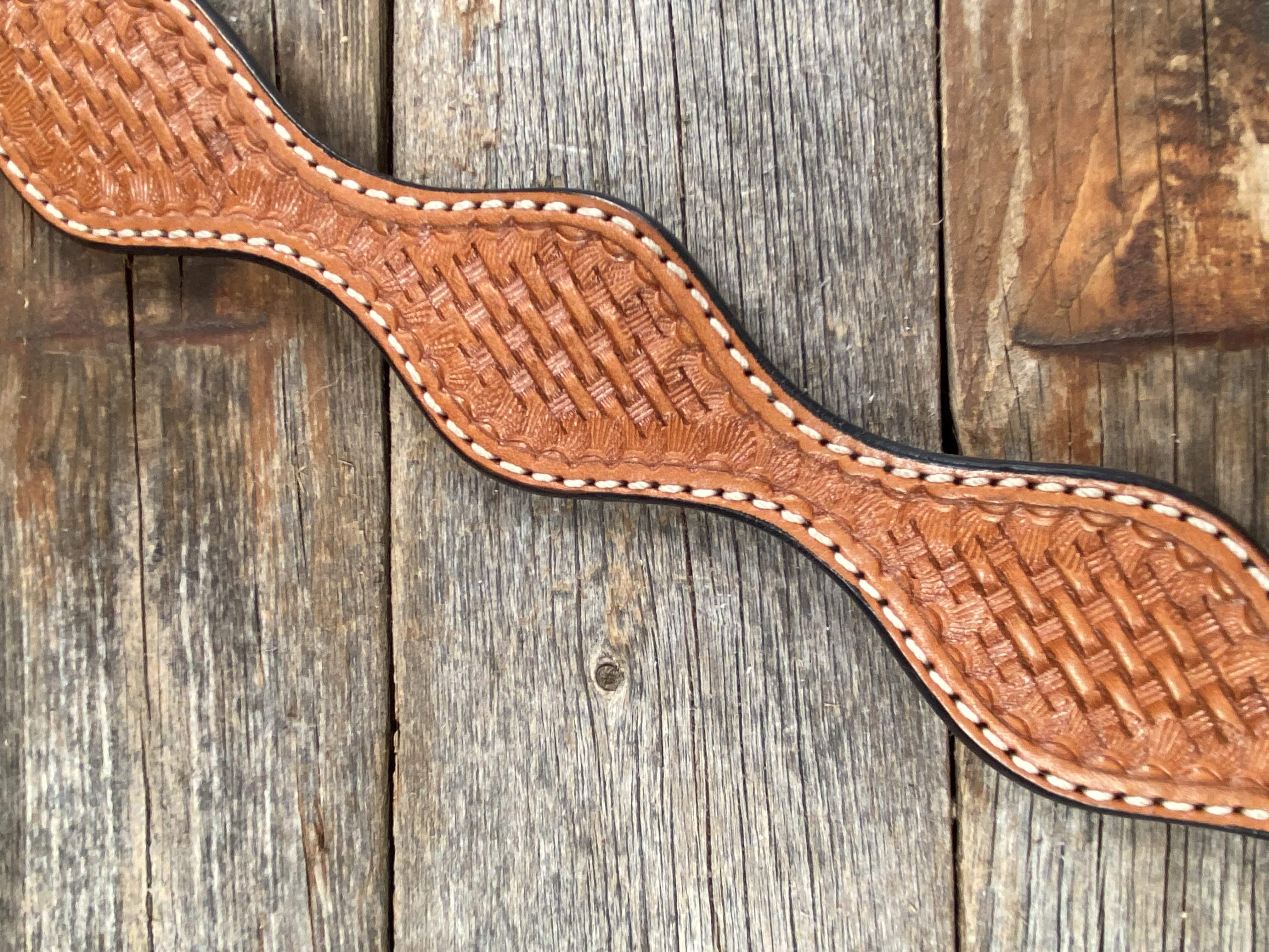 Tack Basketweave Scalloped Light Oil Breastcollar 5107B nat