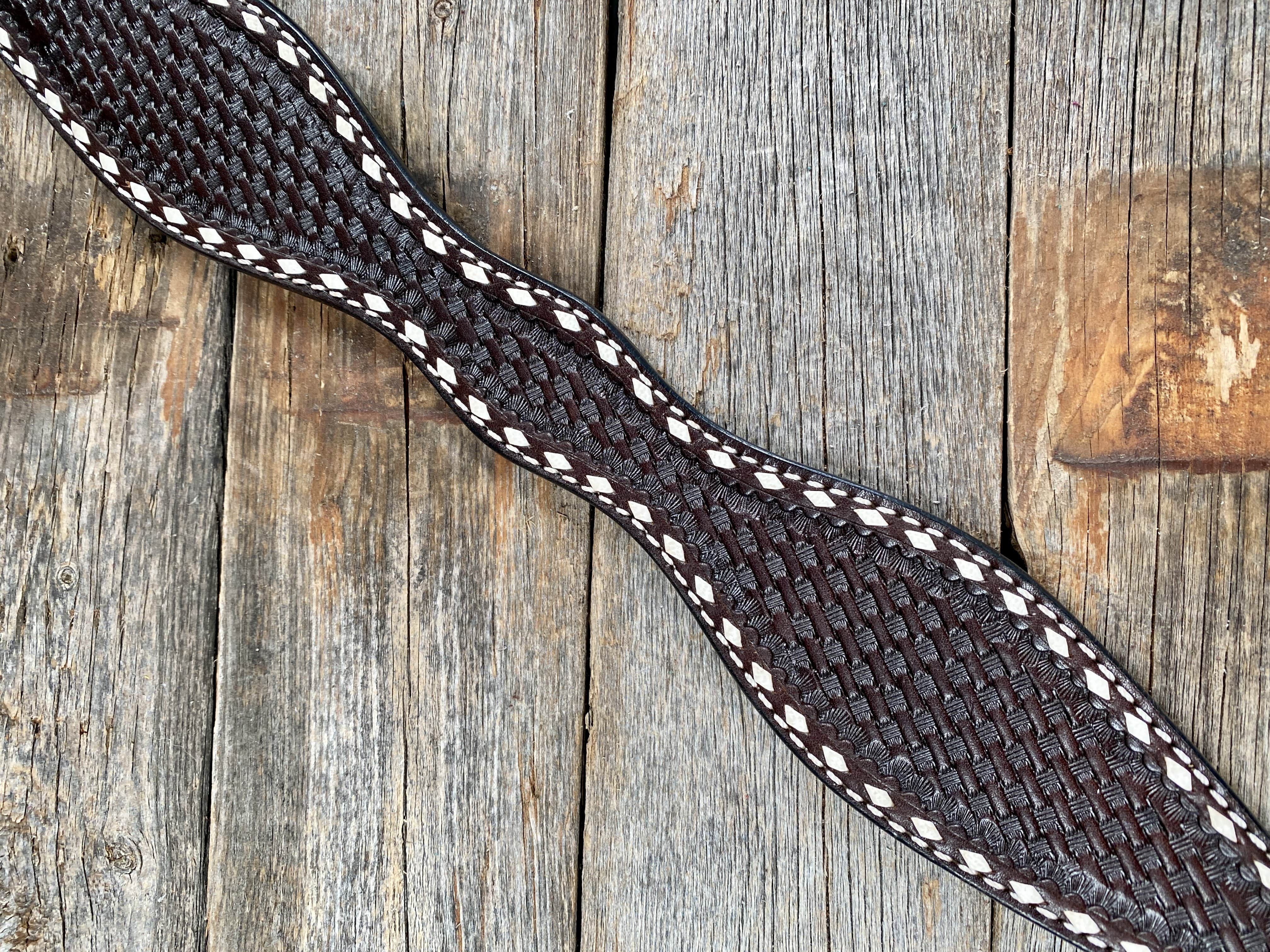 Tack Dark Oil Basketweave Buckstitch Breastcollar 5773