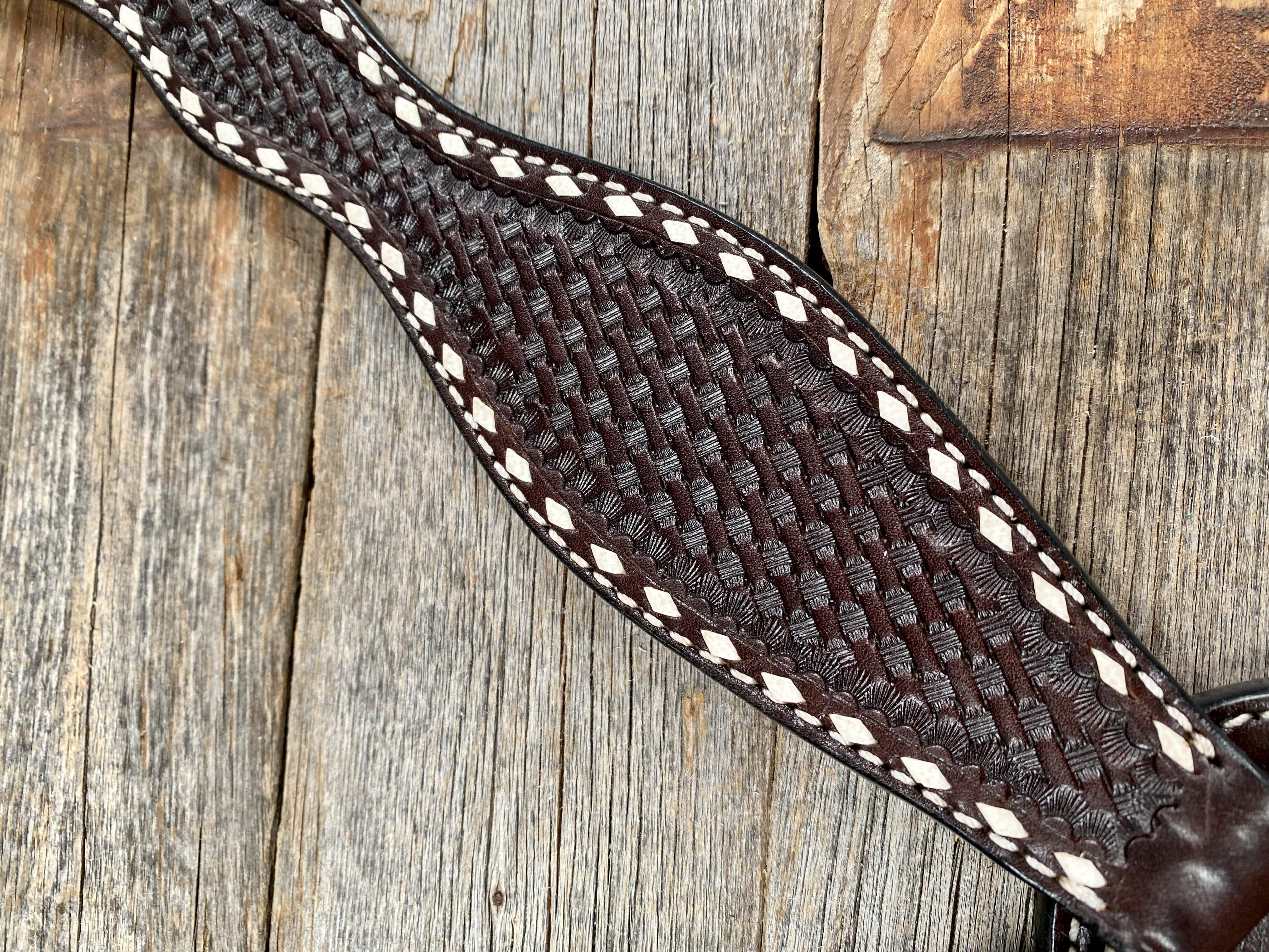 Tack Dark Oil Basketweave Buckstitch Breastcollar 5773