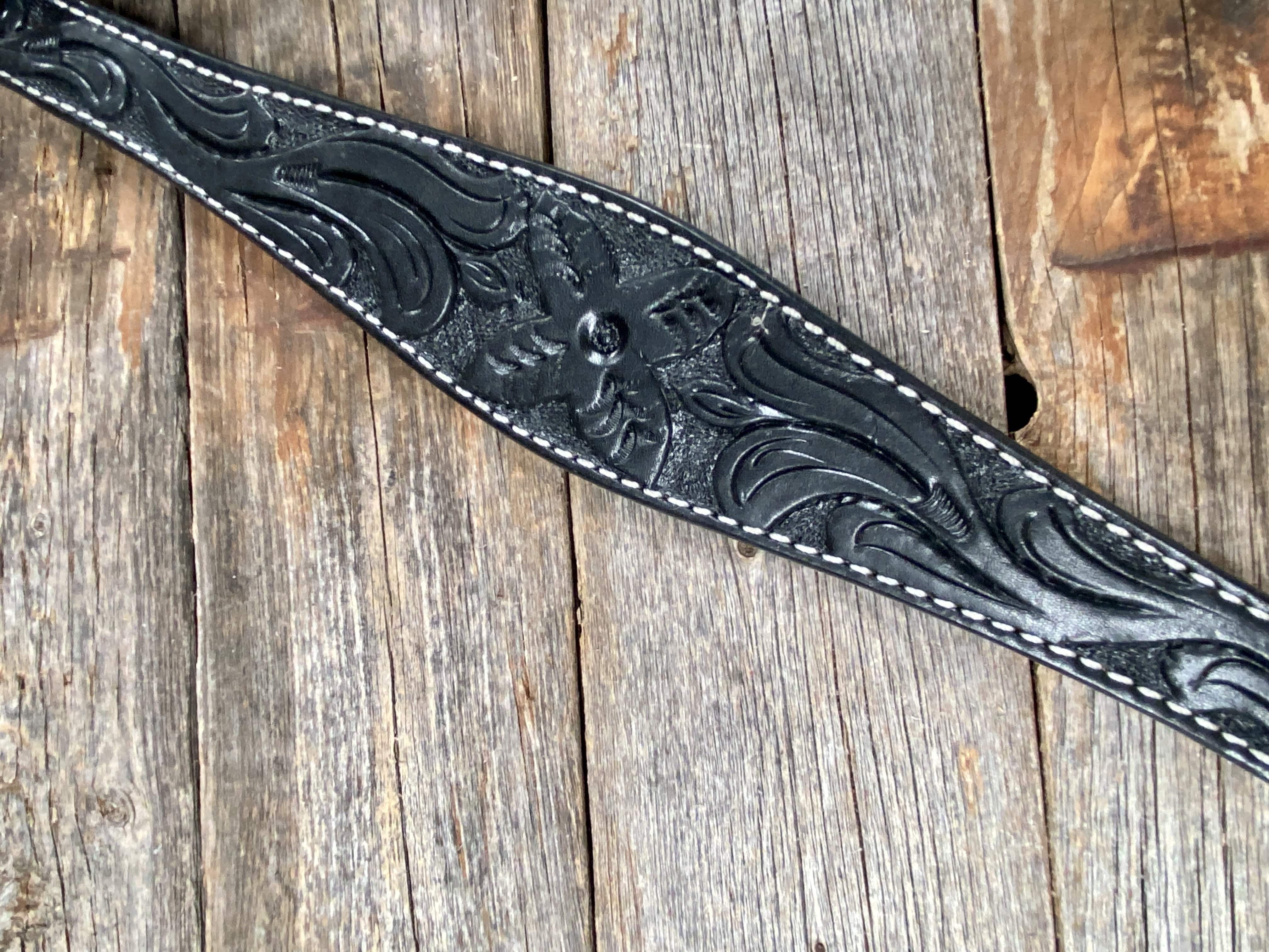 Tack Floral Tooled Black Breastcollar #5066 5066