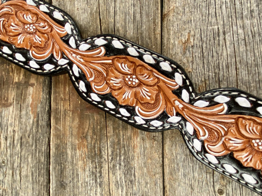 Tack Floral Tooled Buckstitch Breastcollar 5701