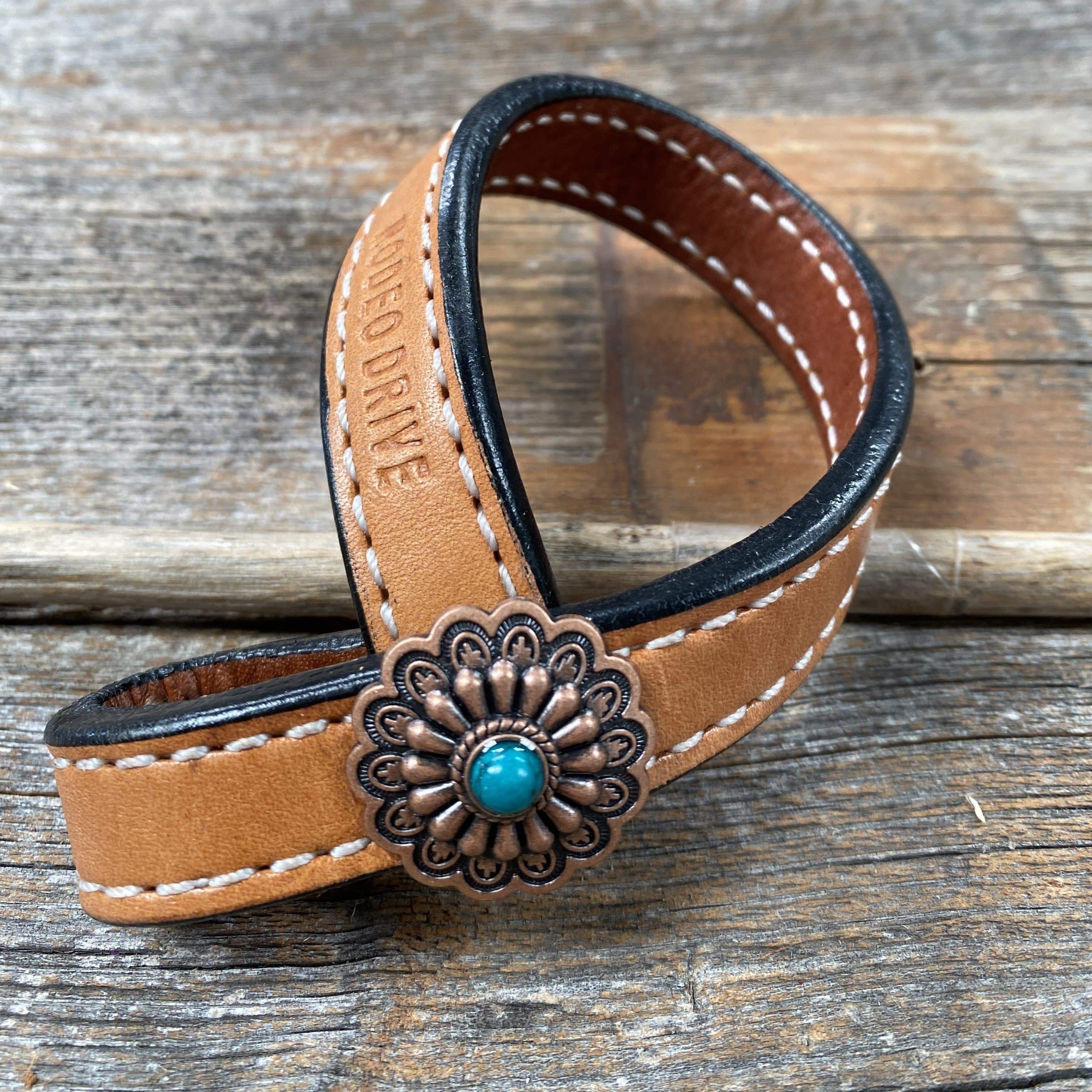 Turquoise wheel Rustic Tie Down Keepers TDW103