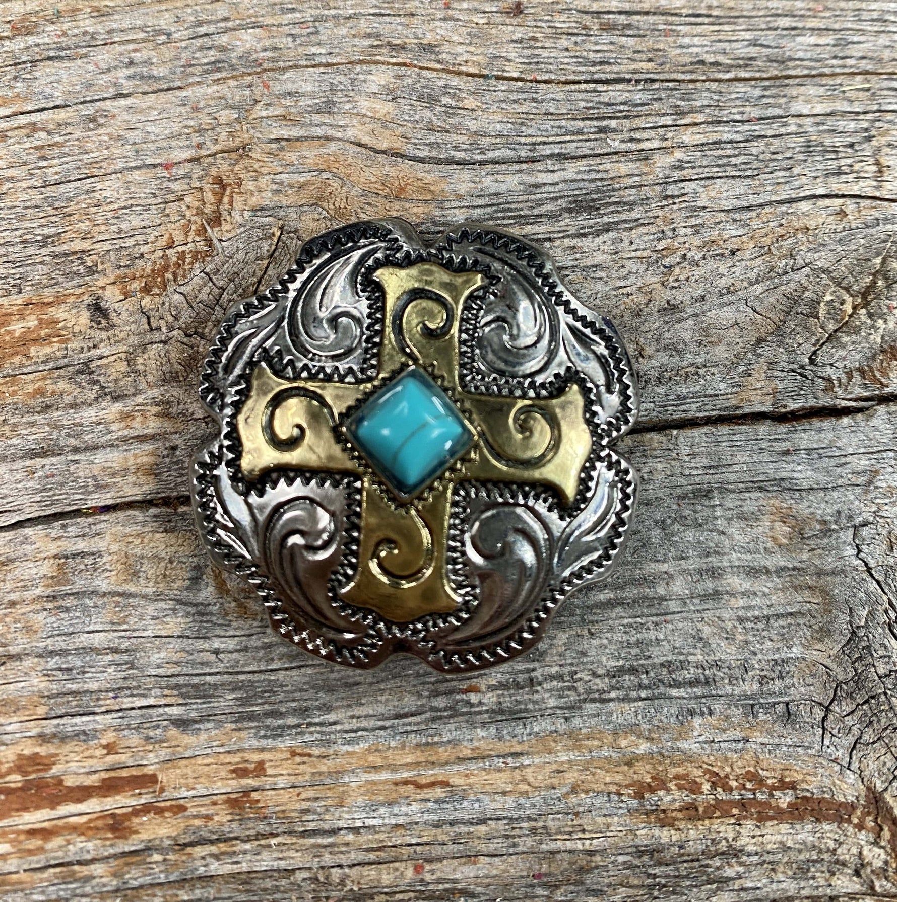 Western Conchos Antique Silver & Gold Concho 1" W189S W189S