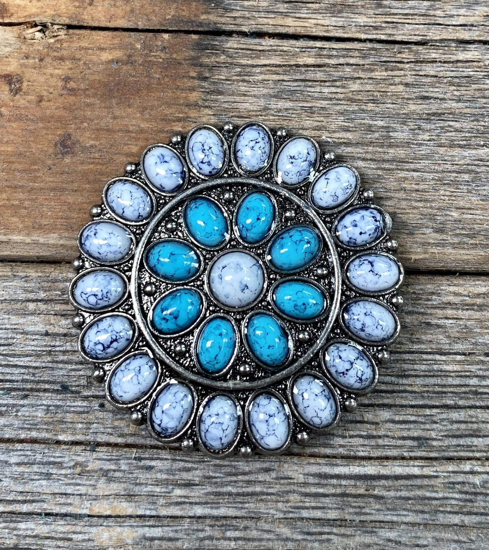 Western Conchos Blue & White Turquoise Concho 1.5
