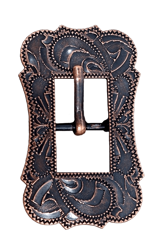 Western Conchos Copper Engraved Cart Buckle W156B W156B