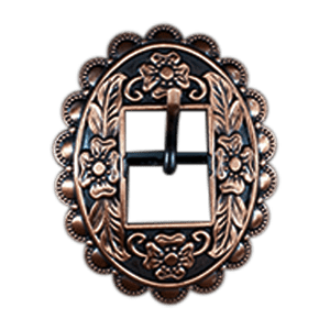 Western Conchos Copper Floral Cart Buckle W197B W197B