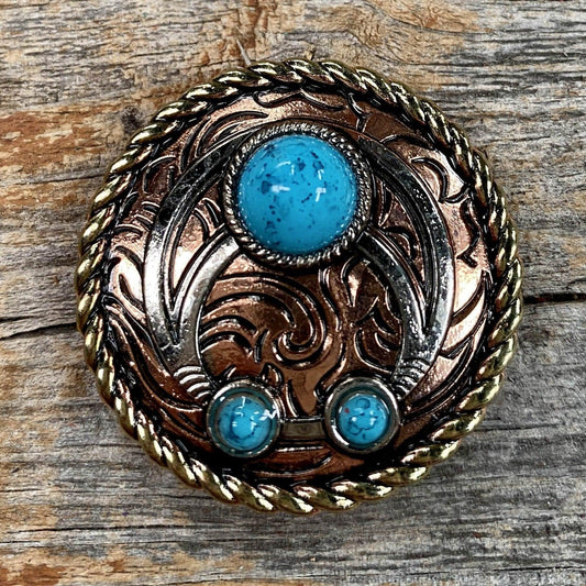 Western Conchos Copper Turquoise Blossom W206L W206L