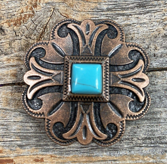 Western Conchos Copper Turquoise Concho 1.5" W141L W141L