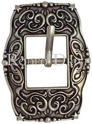 Western Conchos Small Star Antique Silver Cart Buckle W177B W177B
