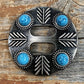 Western Conchos Turquoise & Arrow Antique Silver Slotted Concho 1.5" W208L W208L