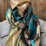 Wild Rag Slides WRC299C Turquoise Paisley Wild Rag / Scarf - Copper Clear Slide WRC299C