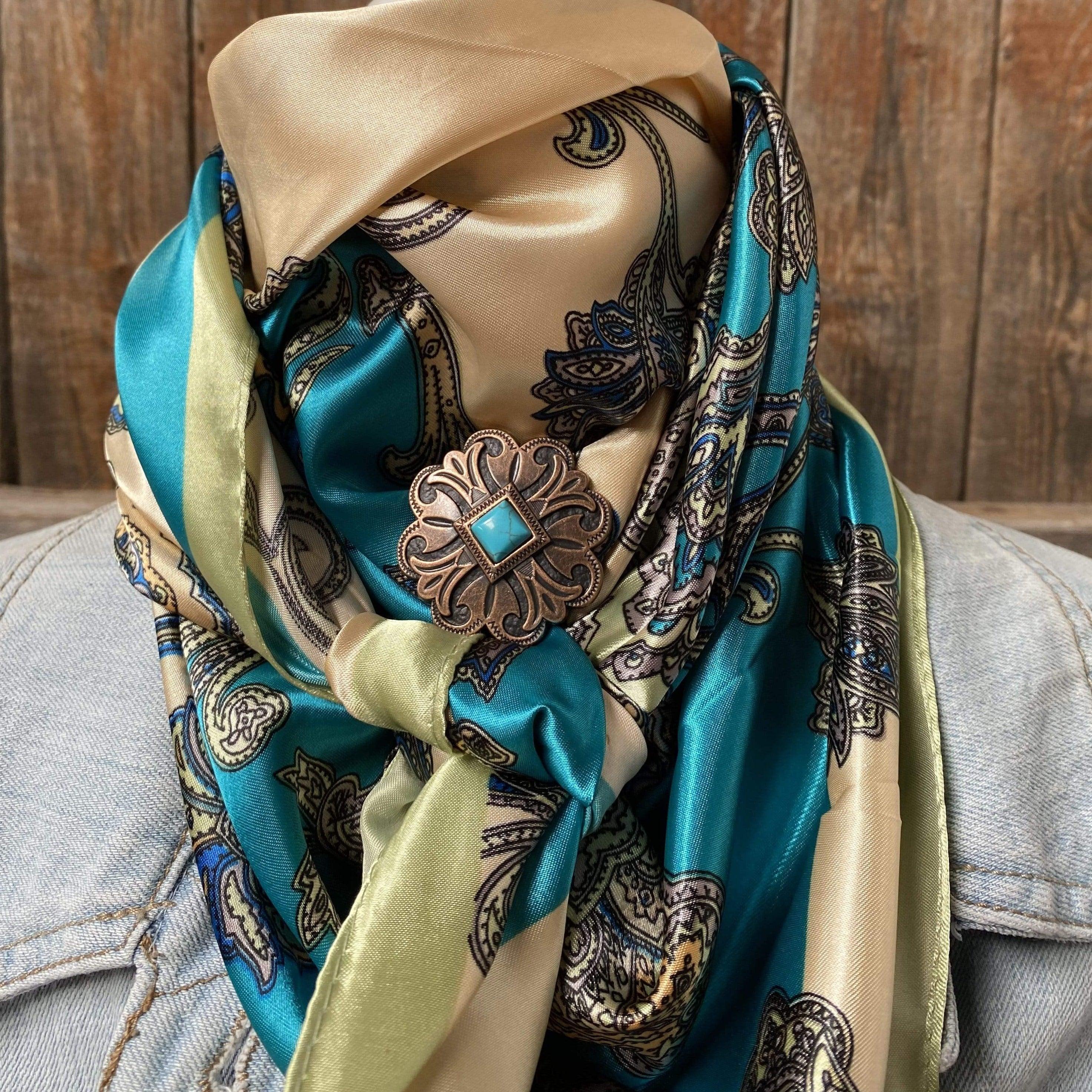 Wild Rag Slides WRSC299B Turquoise Paisley Wild Rag / Scarf - W141L Slide WRC299B