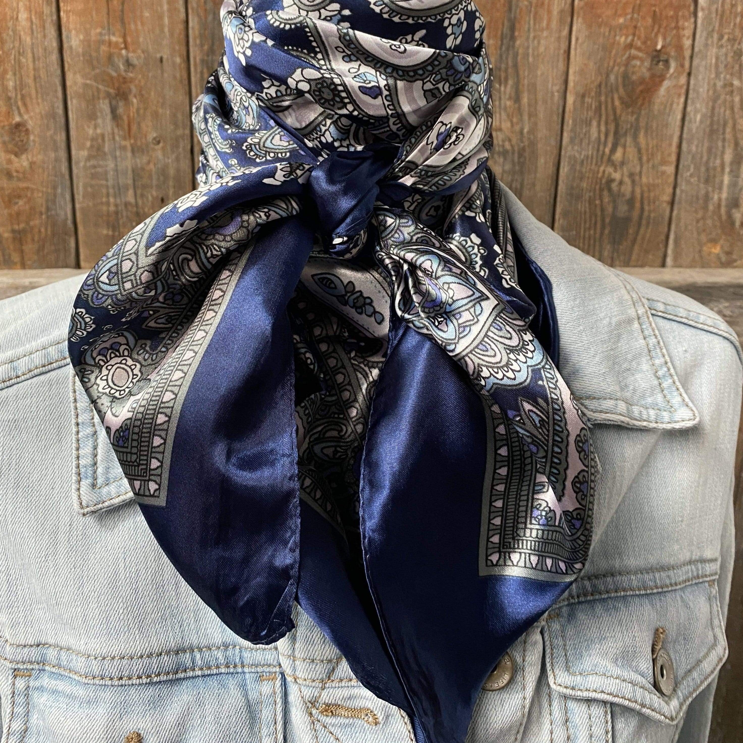 Wild Rags WR2143 Blue on Blue Paisley Wild Rag / Scarf WR2143