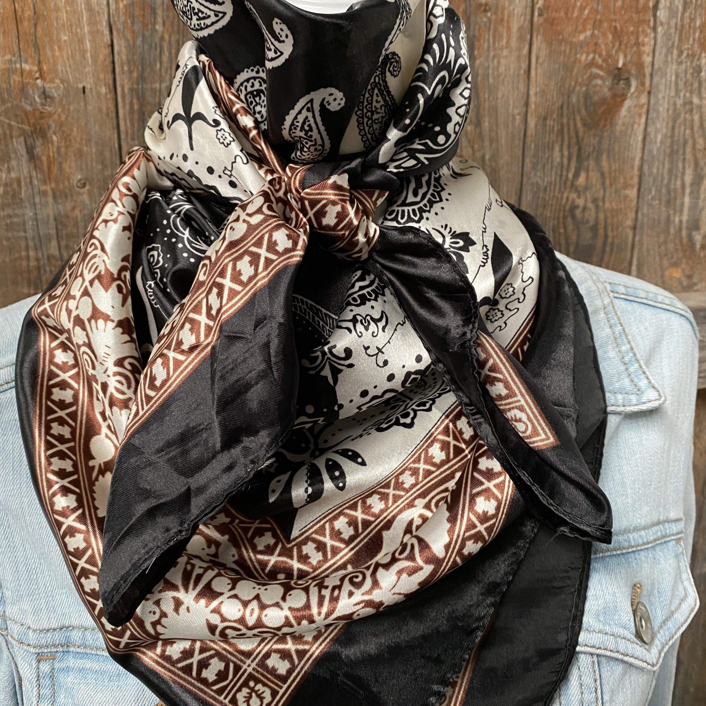 Wild Rags WR2559 Two Tone Black Paisley Wild Rag / Scarf WR2559