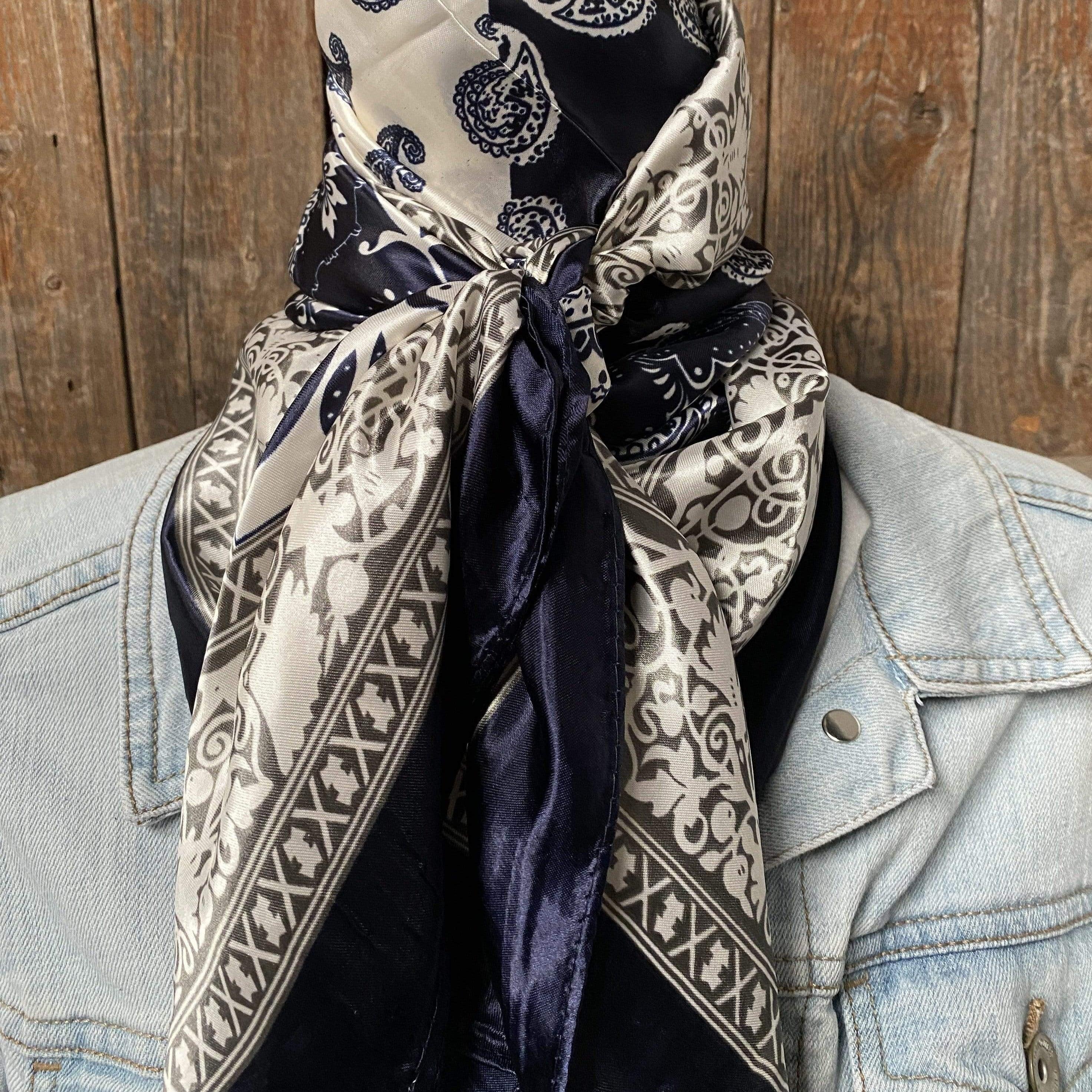 Wild Rags WR2561 Two Tone Navy Paisley Wild Rag / Scarf WR2561