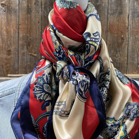 Wild Rags WR300 Red & Navy Paisley Wild Rag / Scarf WR300