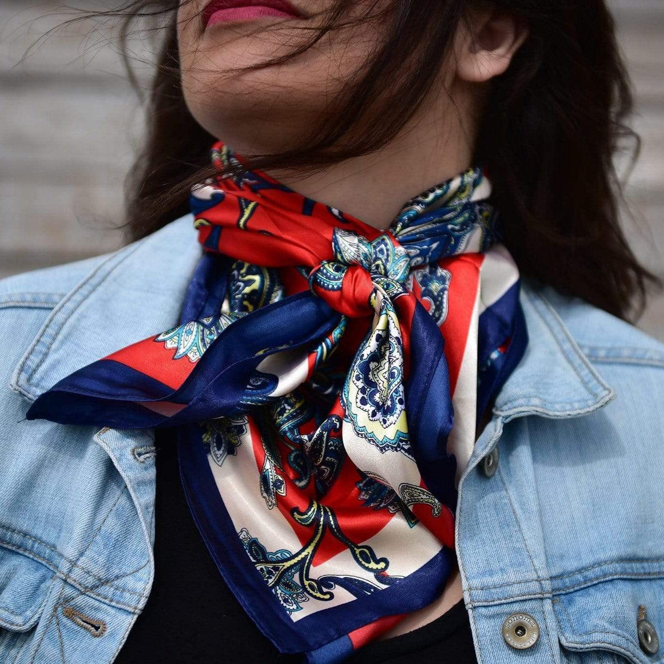 Wild Rags WR300 Red & Navy Paisley Wild Rag / Scarf WR300