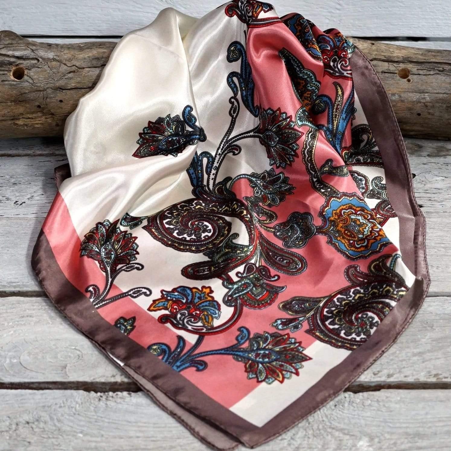 Wild Rags WR301 Pink & Brown Paisley Wild Rag/Scarf WR301