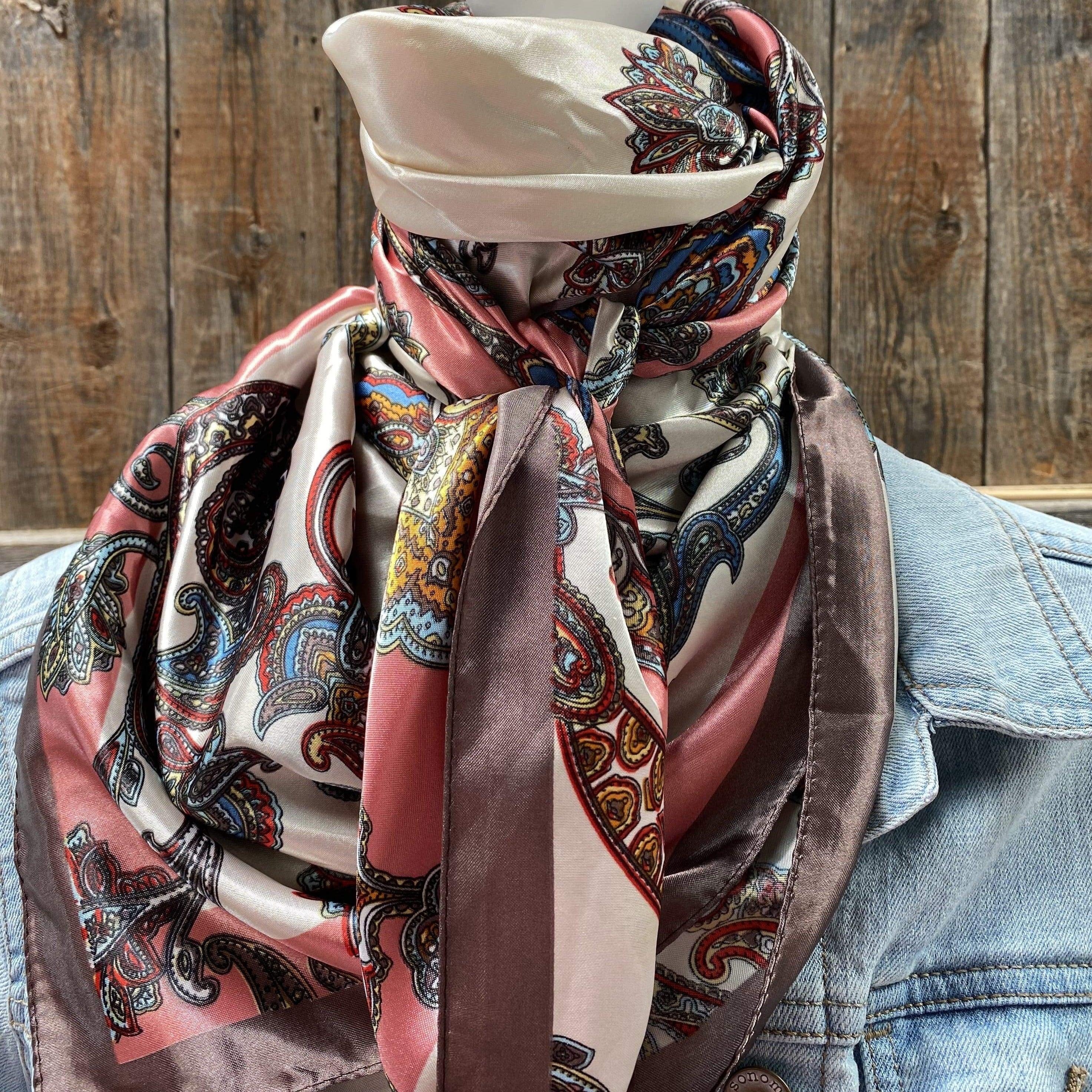 Wild Rags WR301 Pink & Brown Paisley Wild Rag/Scarf WR301