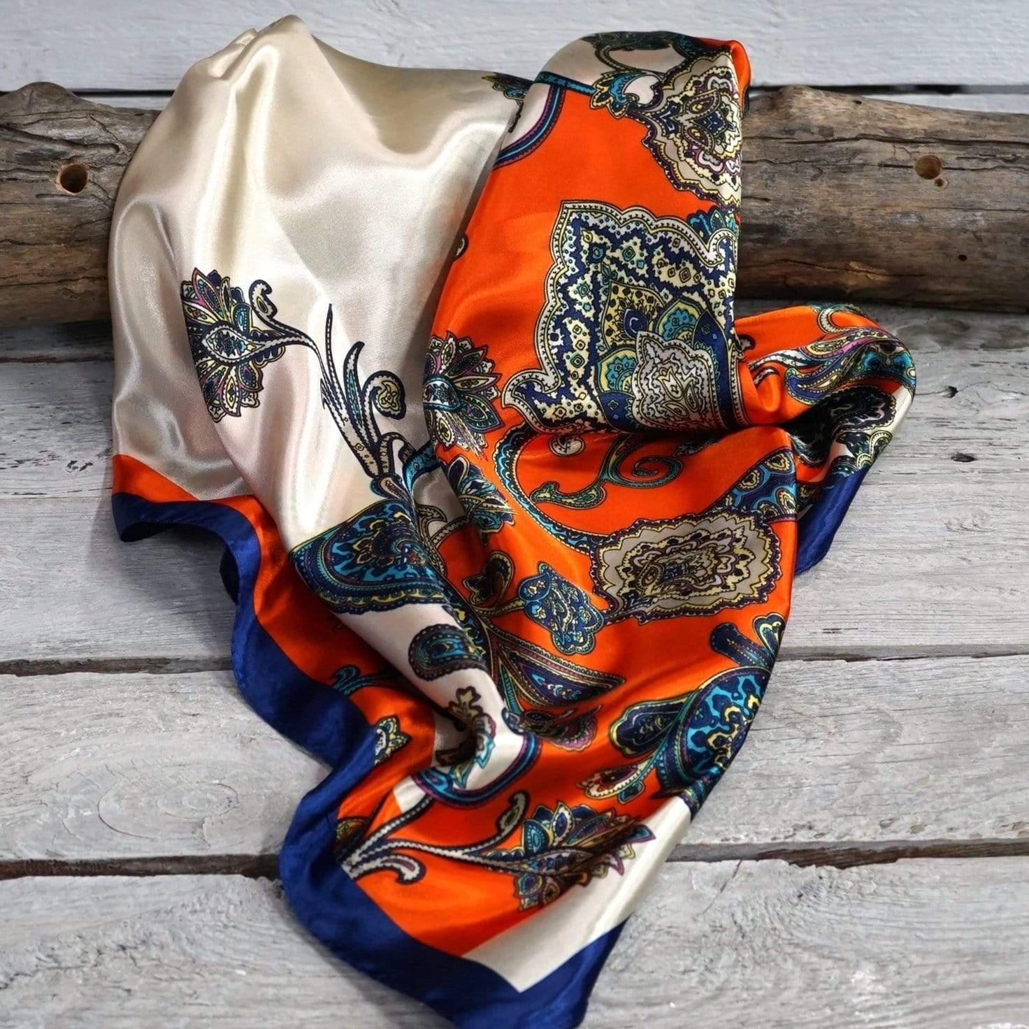 Wild Rags WR302 Orange & Blue Paisley Wild Rag/Scarf WR302