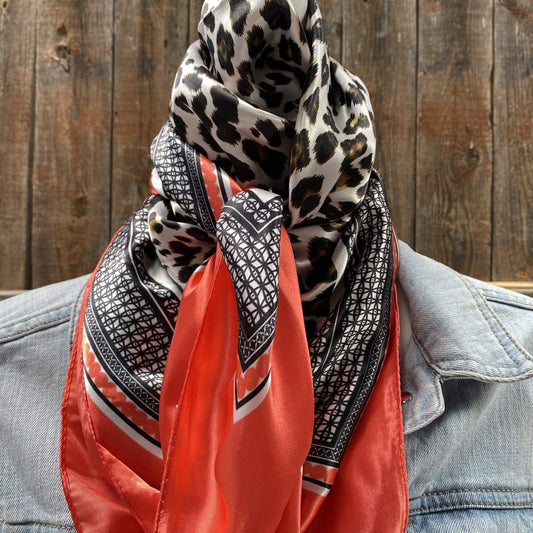 Wild Rags WR396 Orange Leopard Print Wild Rag/Scarf WR396