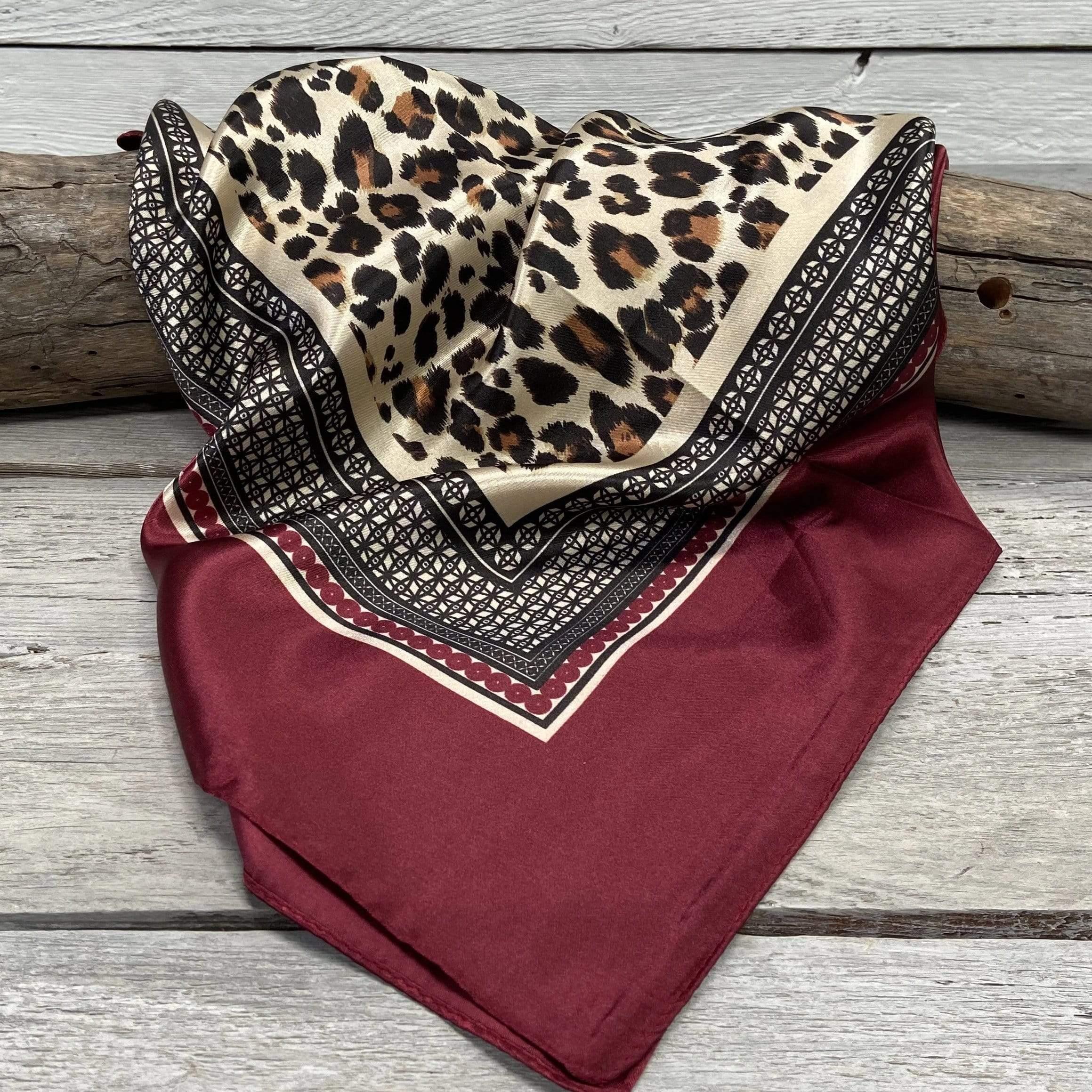 Wild Rags WR397 Wine Leopard Print Wild Rag/Scarf WR397