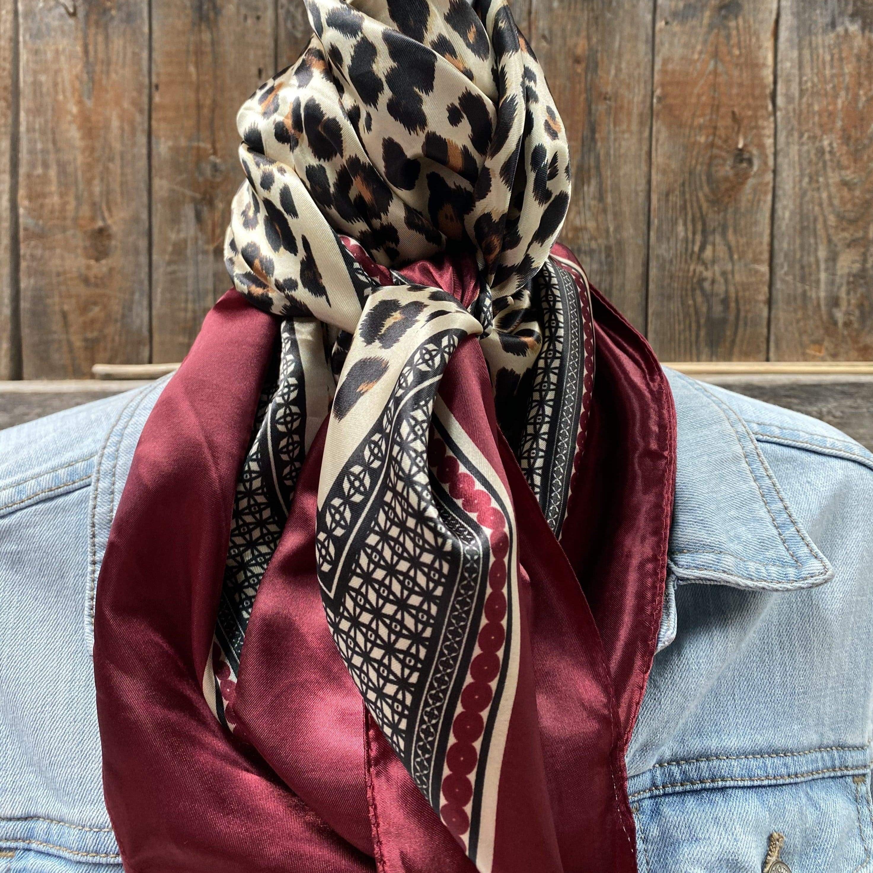 Wild Rags WR397 Wine Leopard Print Wild Rag/Scarf WR397