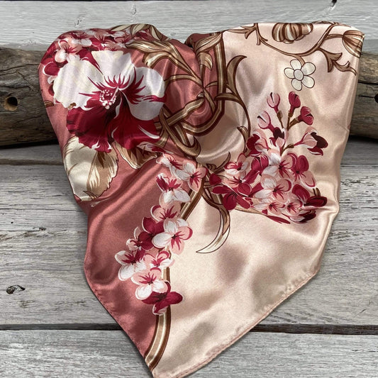 Wild Rags WR403 Raspberry Pink Floral Wild Rag/Scarf WR403