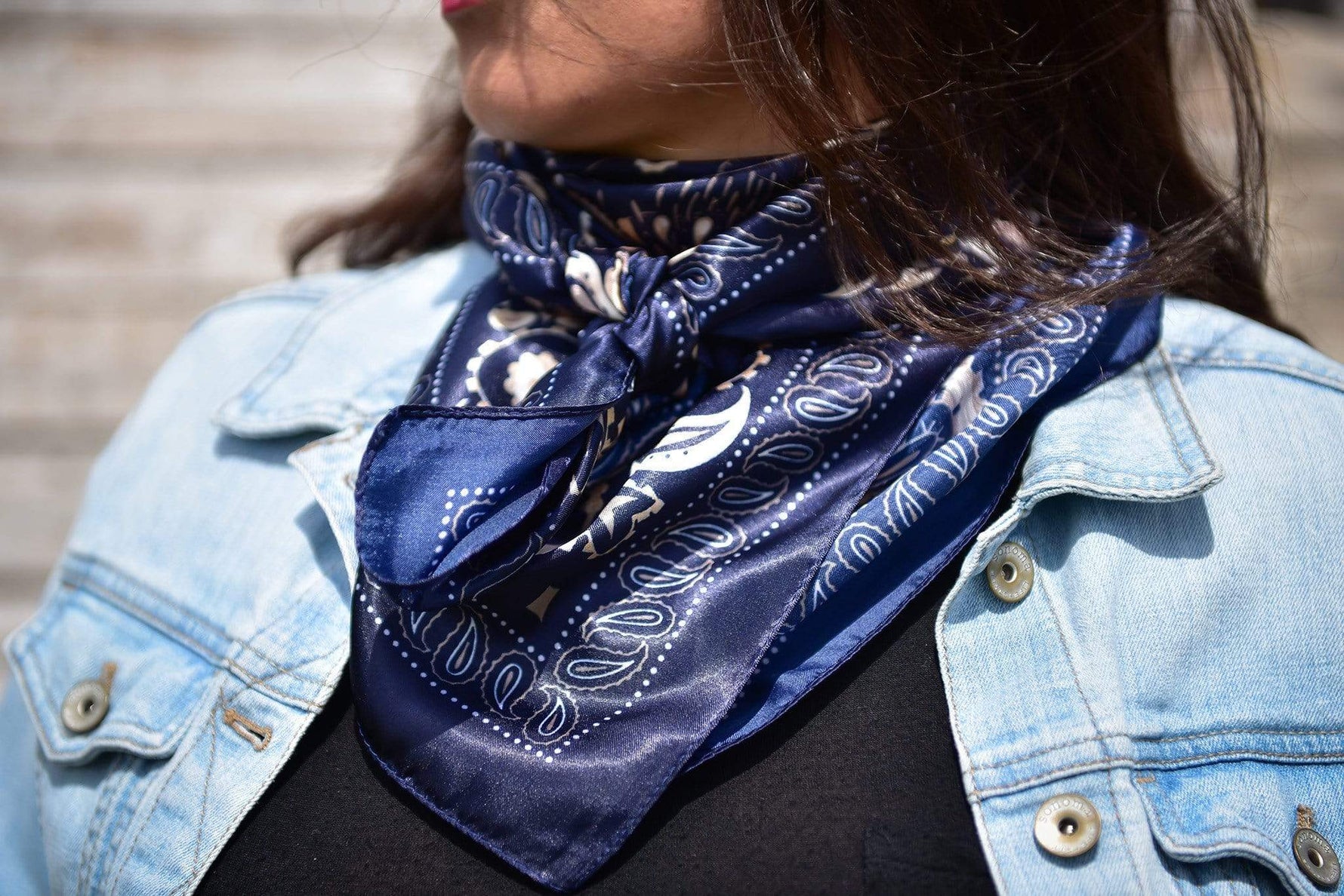 Wild Rags WR433 Blue and Cream Paisley Wild Rag/Scarf WR433