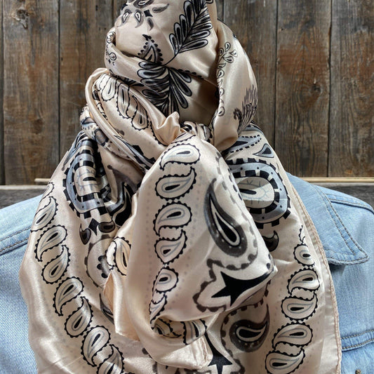 Wild Rags WR435 Pink & Silver Paisley Wild Rag/Scarf WR435