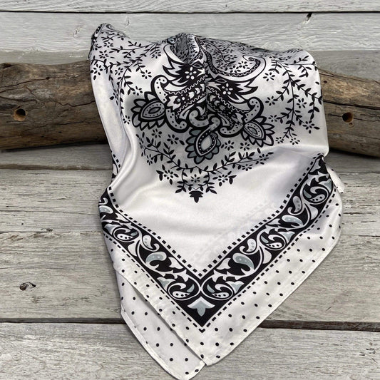 Wild Rags WR444 Black/White Polka Dot & Paisley Wild Rag/Scarf WR444