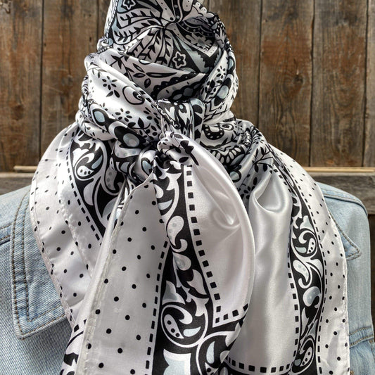 Wild Rags WR444 Black/White Polka Dot & Paisley Wild Rag/Scarf WR444