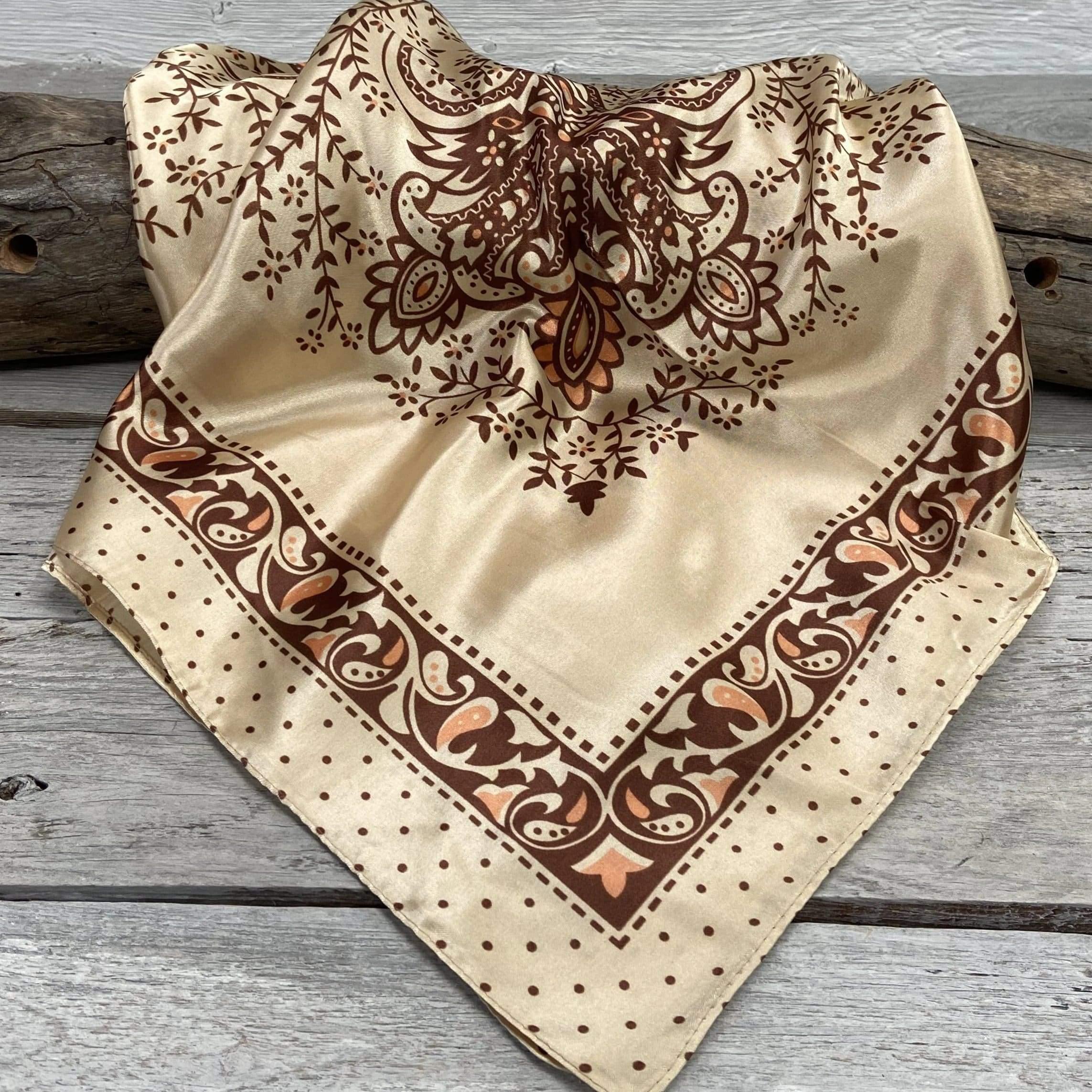 Wild Rags WR445 Tan/Brown Polka Dot & Paisley Wild Rag/Scarf WR445