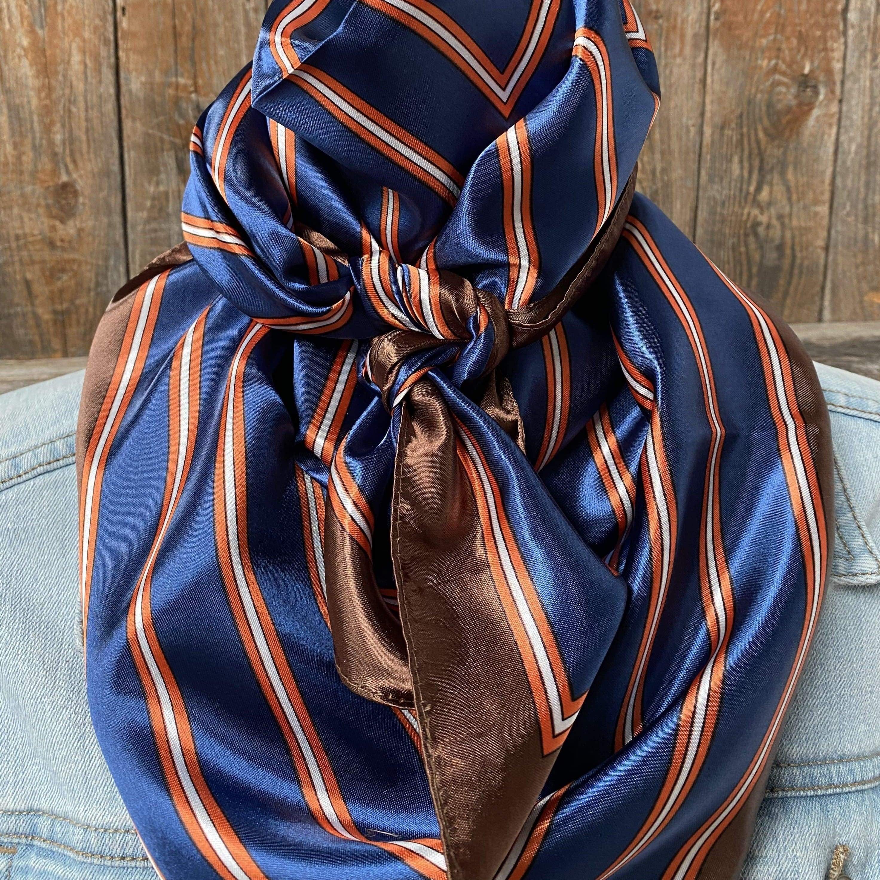 Wild Rags WR547 Orange and Blue Stripes Wild Rag / Scarf WR547