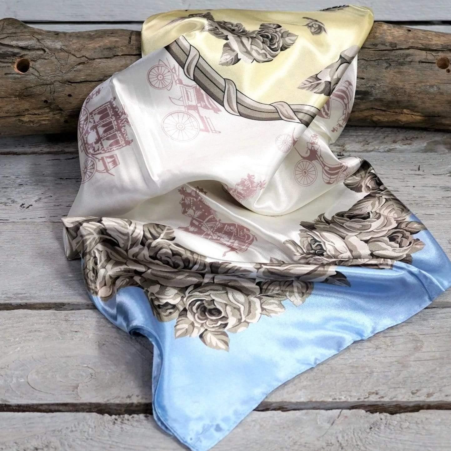Wild Rags WR590 Pale Blue & Cream Floral Wild Rag/Scarf WR590