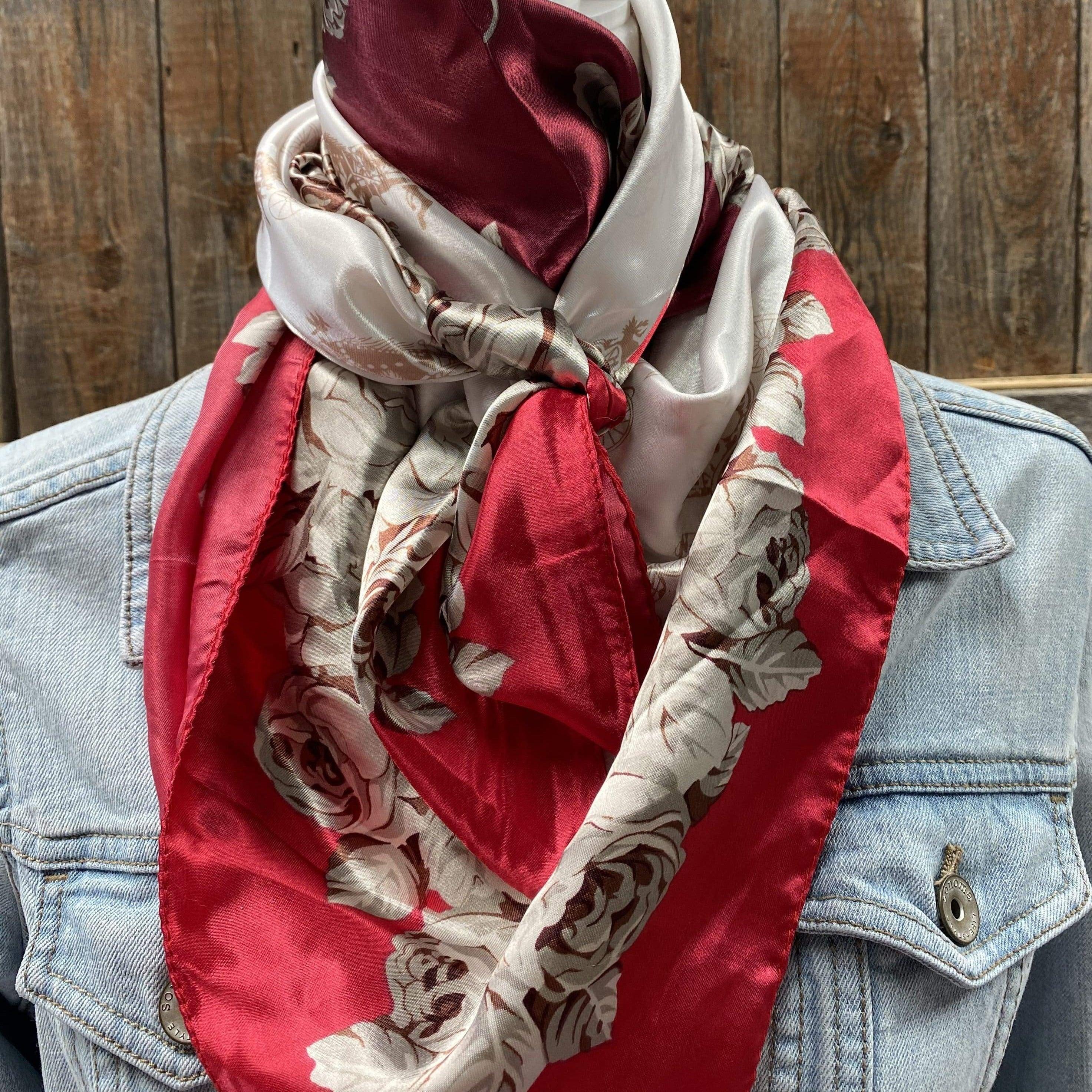 Wild Rags WR592 Red & Wine Floral Wild Rag / Scarf WR592