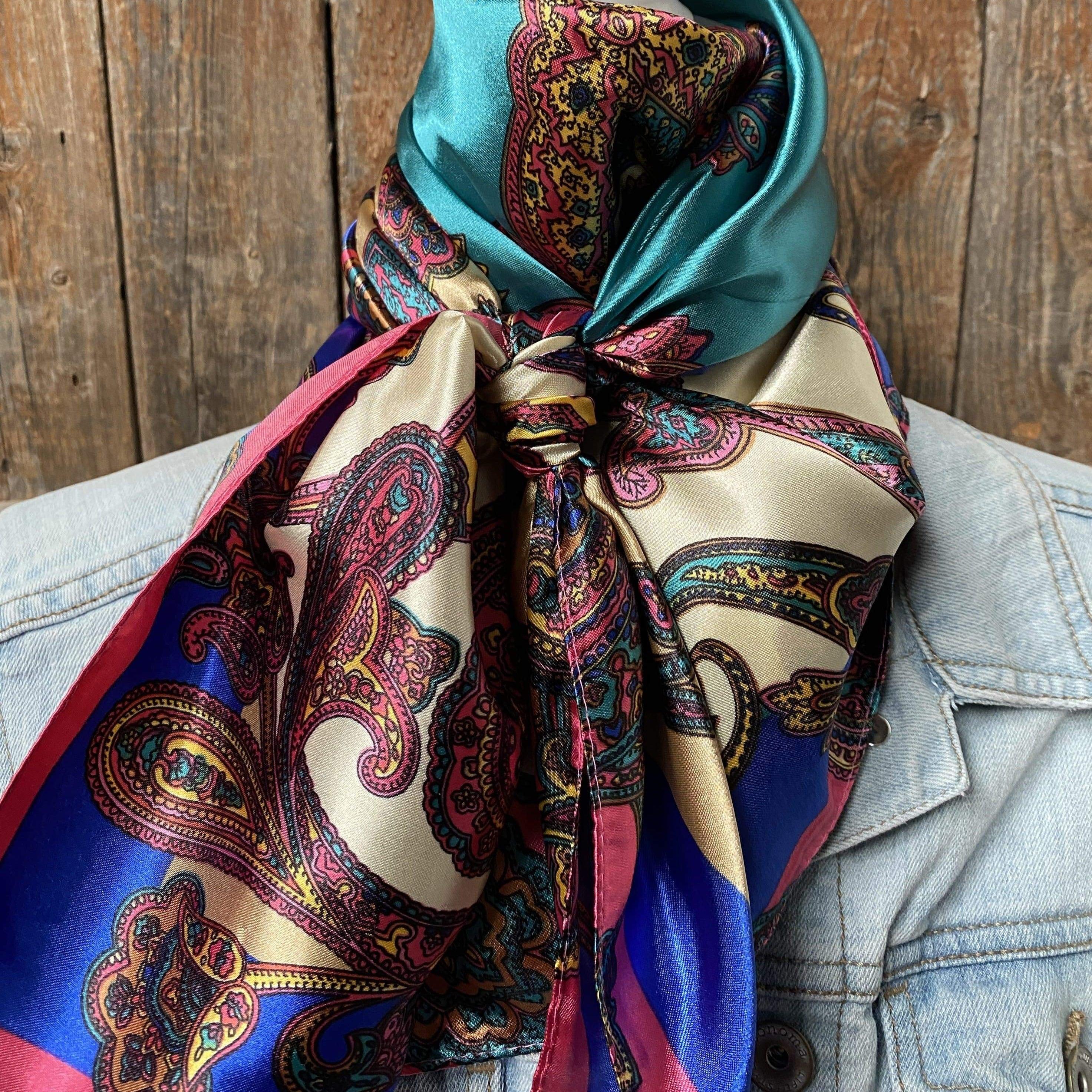 Wild Rags WR606 Electric Turquoise Paisley Wild Rag / Scarf WR606