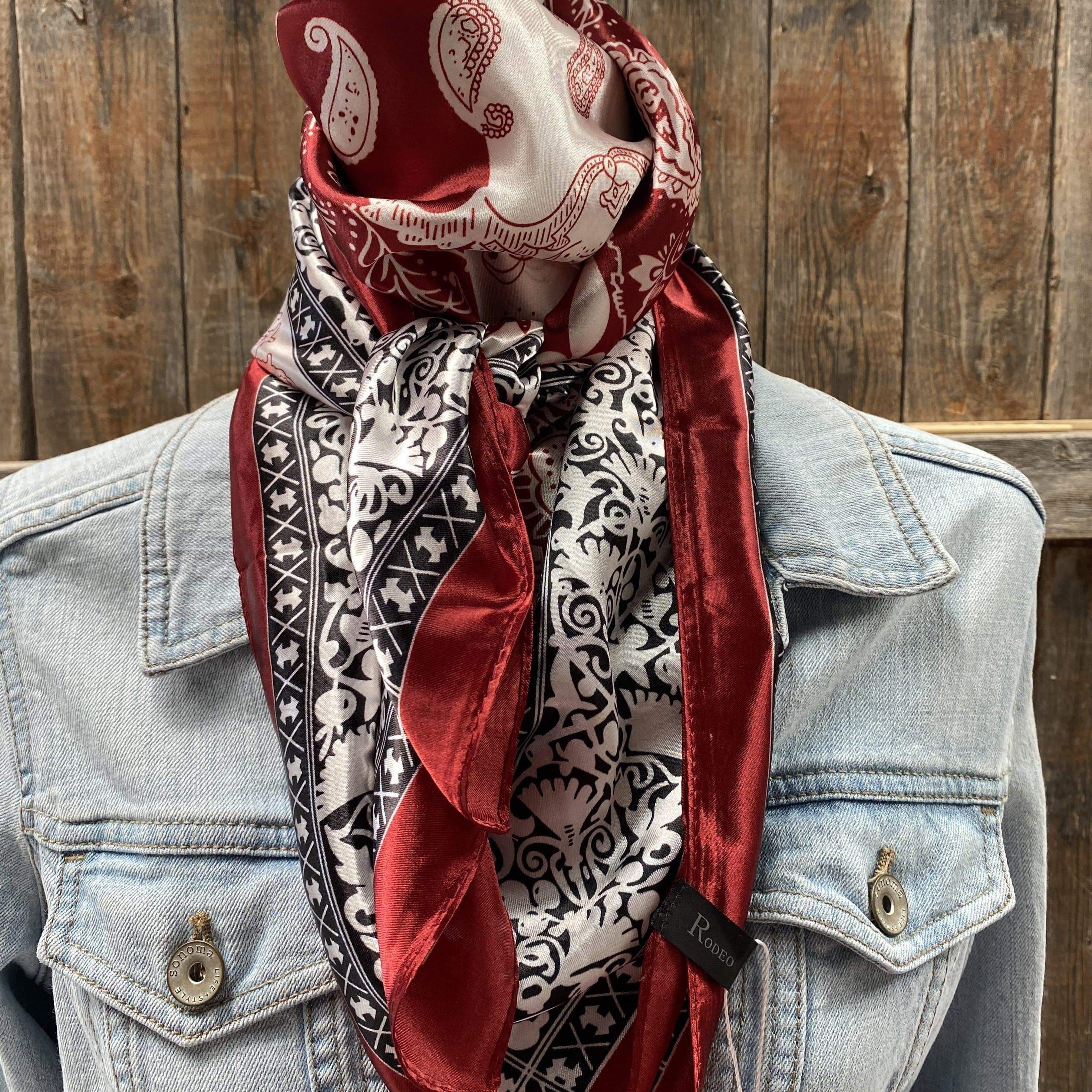 Wild Rags WR687 Wine Red/Cream Paisley Wild Rag/Scarf WR687