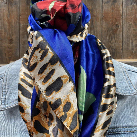 Wild Rags WR701 Royal Blue Leopard Print Wild Rag/Scarf WR701
