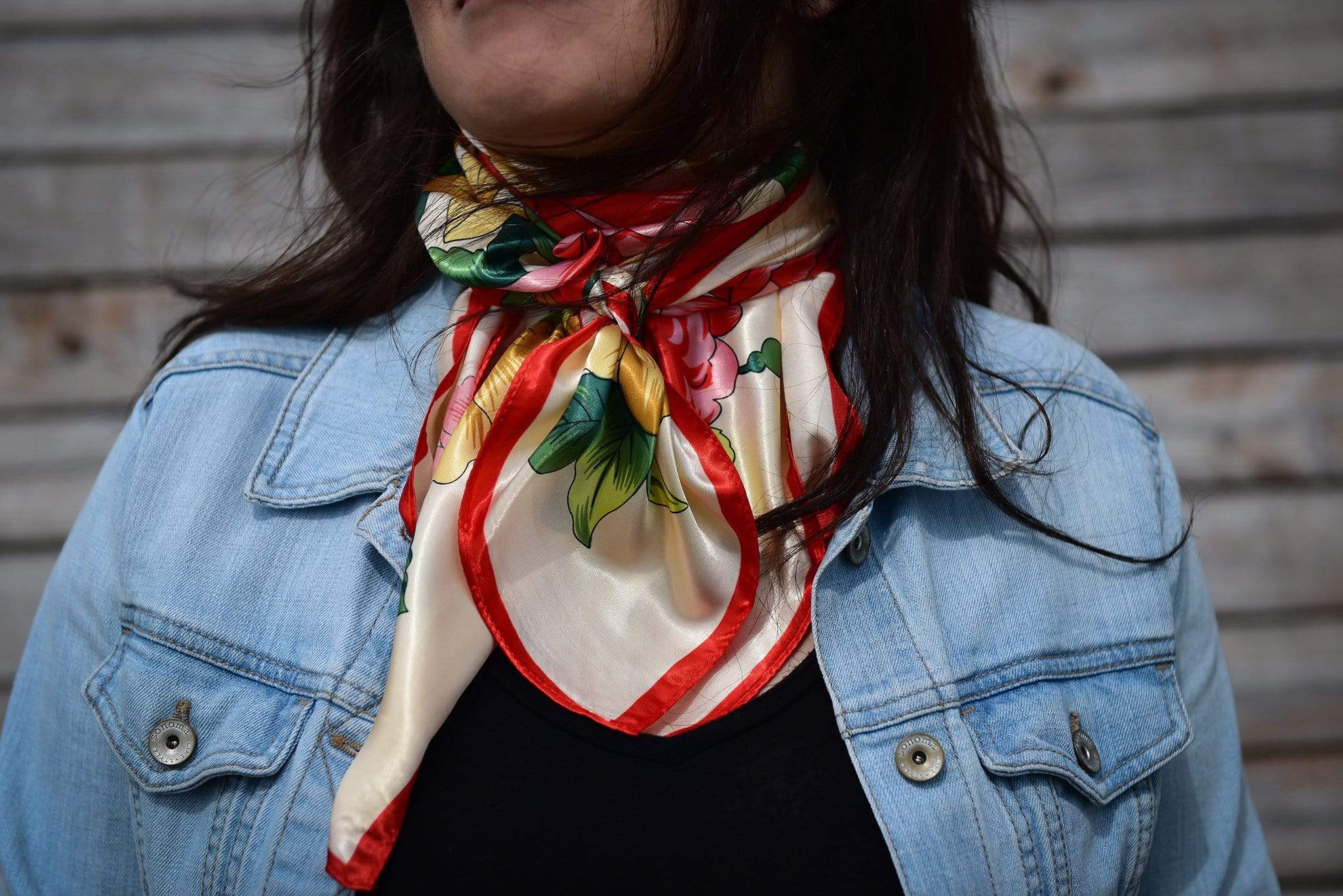 Wild Rags WR832 Red Green & Gold Floral Wild Rag / Scarf WR832