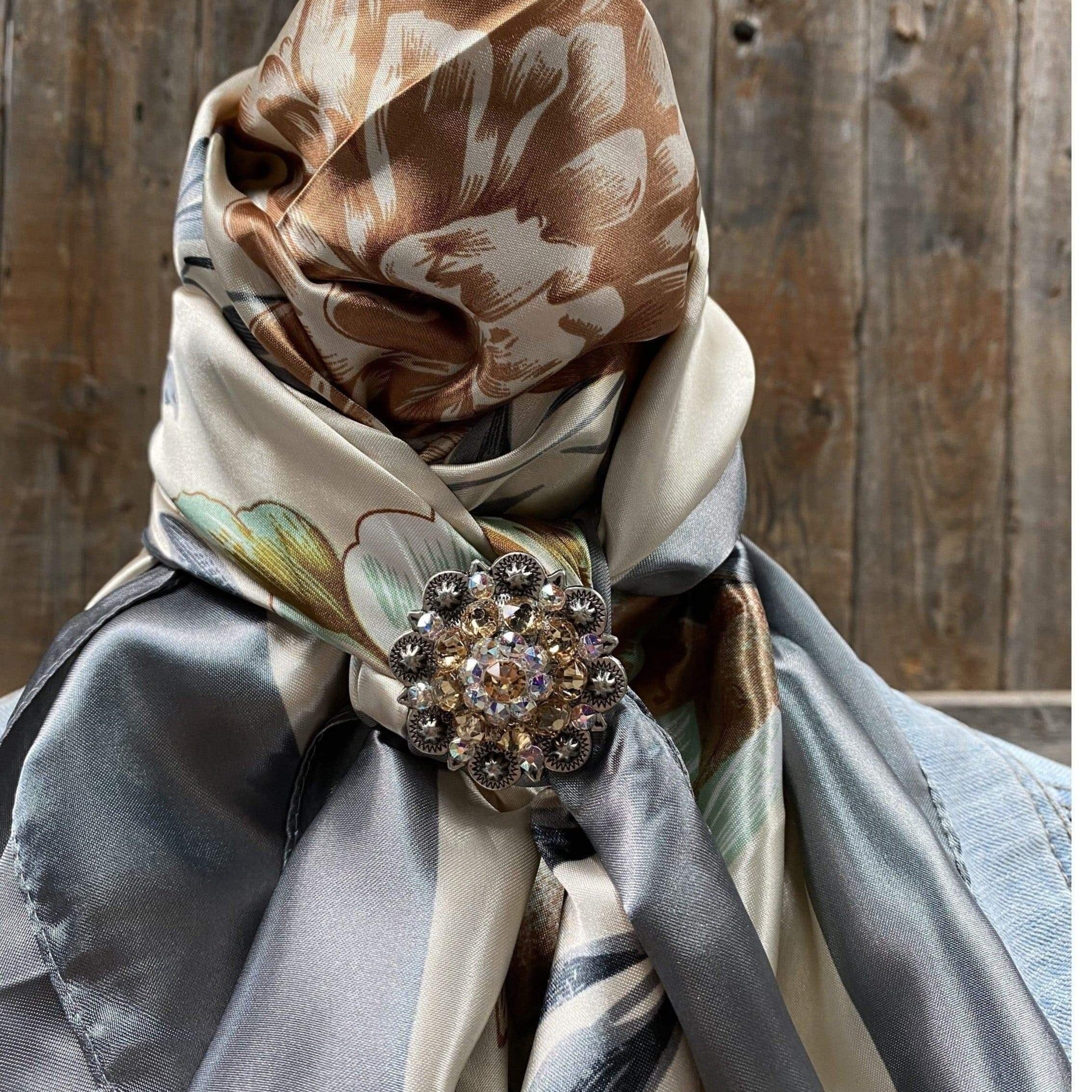 Wild Rags WRC111A Field of Wildflowers Wild Rag/Scarf - Antique Champagne & AB Slide WRC111A