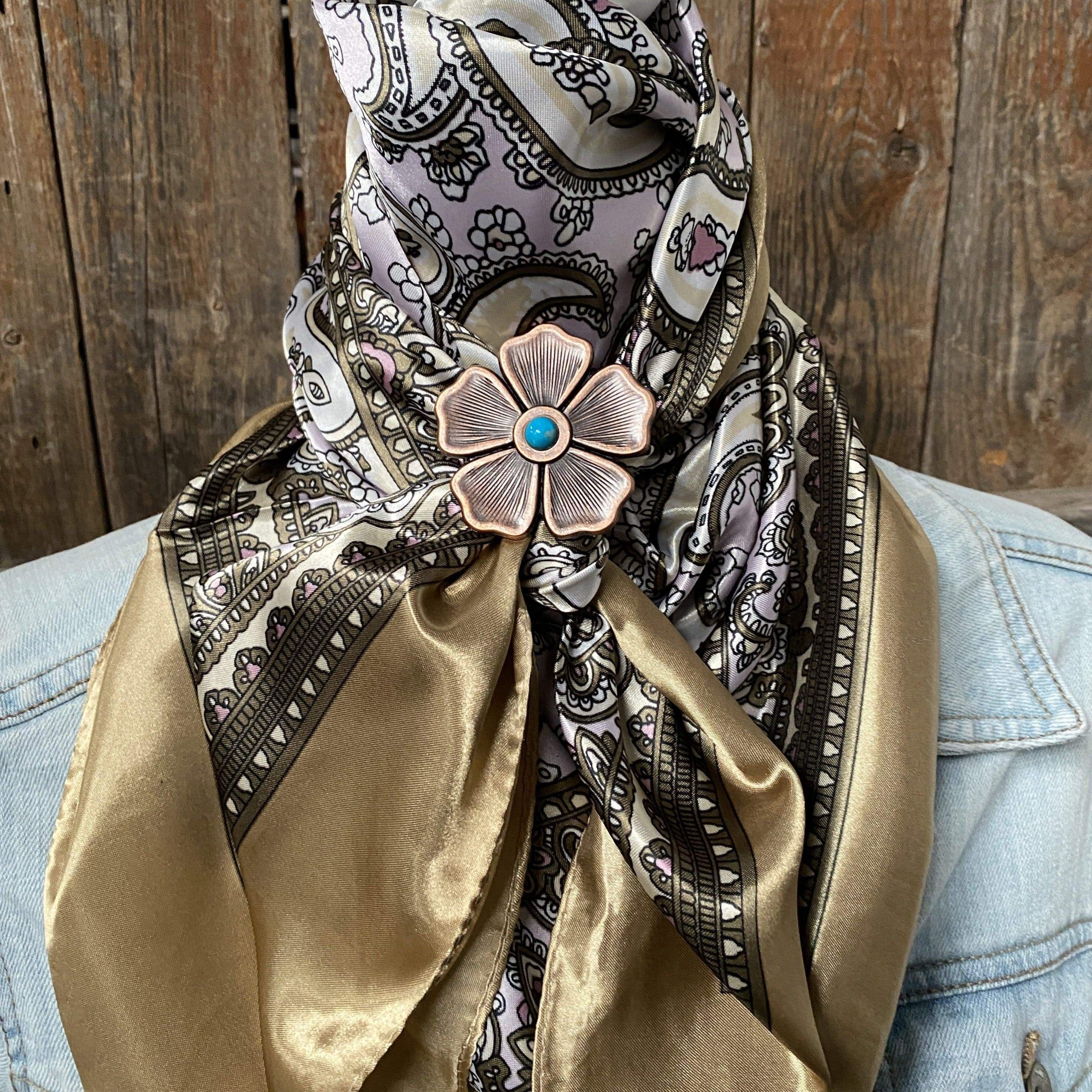 Wild Rags WRC2145B Tan & Pink Paisley Wild Rag / Scarf -W111L Slide WRC2145B