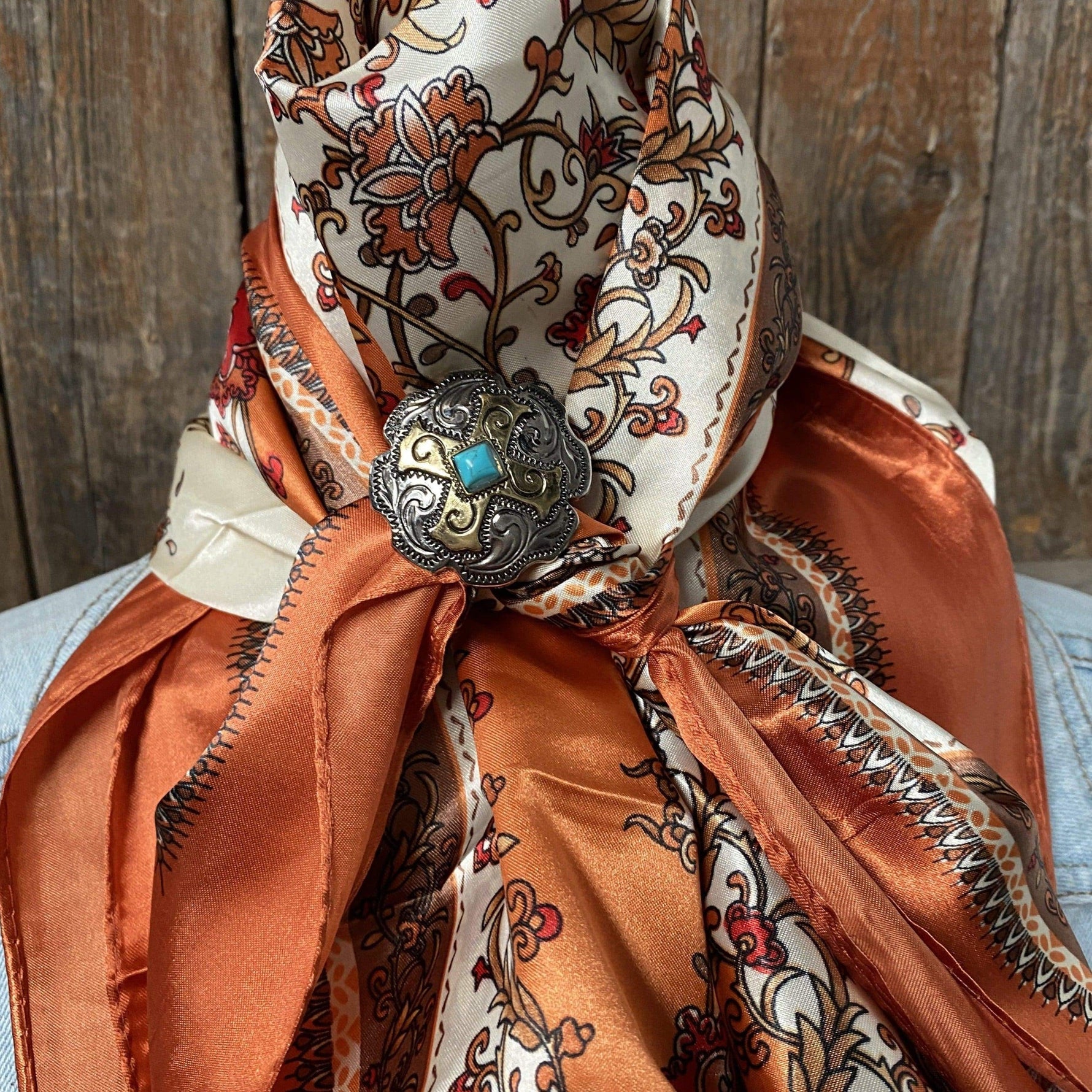 Wild Rags WRC2179B Burnt Orange & Tan Wild Rag / Scarf -W189L Slide WRC2179B