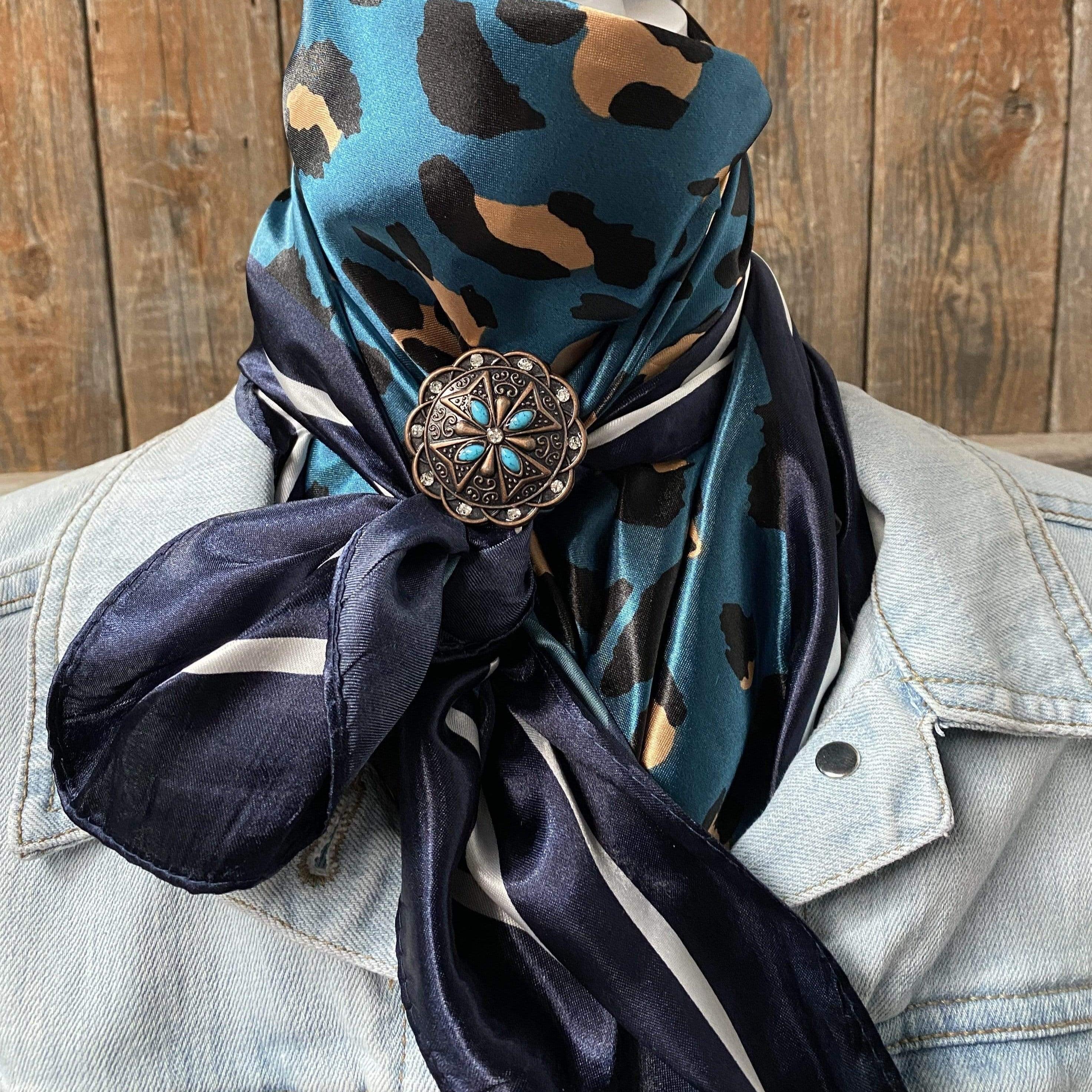 Wild Rags WRC2404A Teal Cheetah Wild Rag /Scarf -W138L Slide WRC2404A