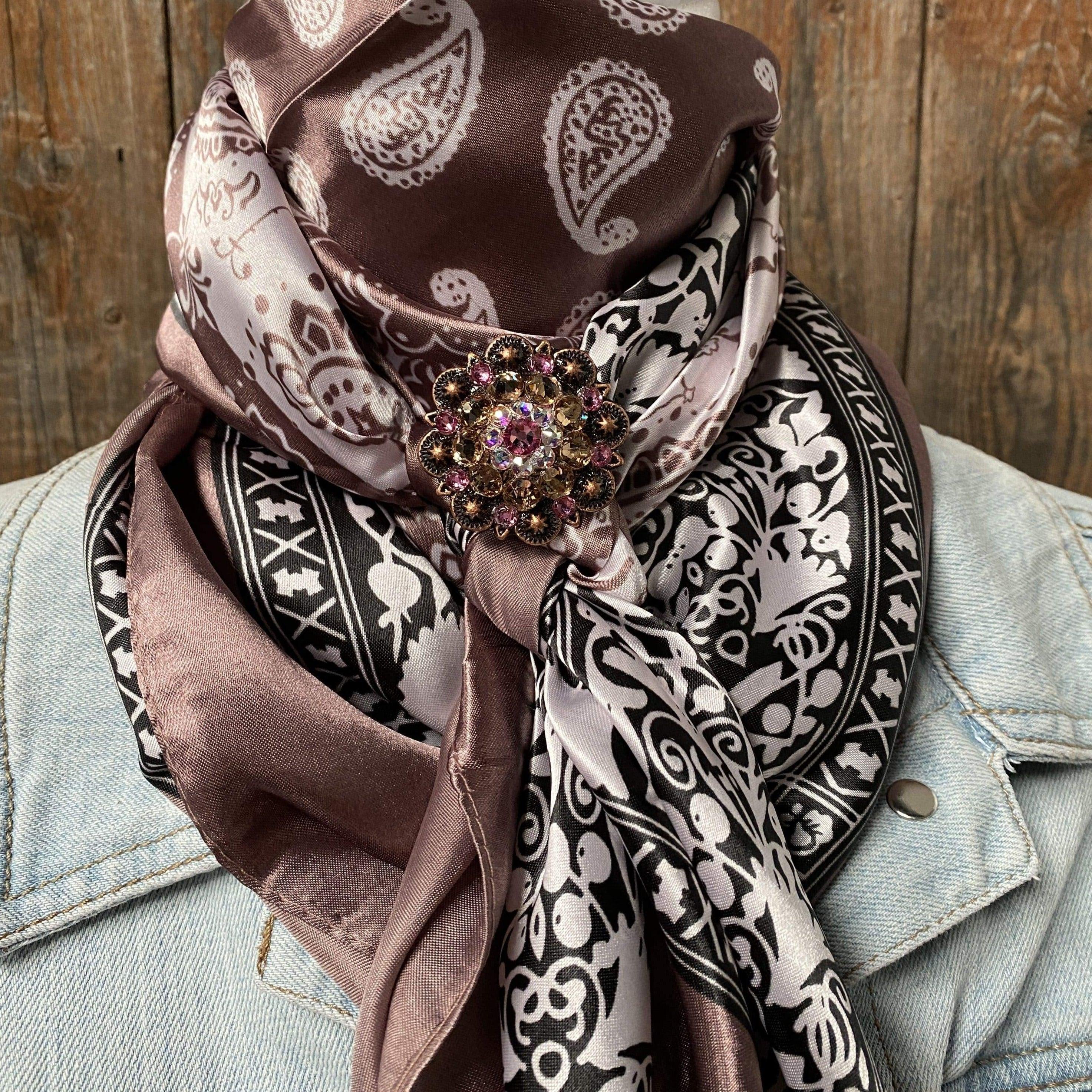 Wild Rags WRC2557C Two Tone Paisley Wild Rag / Scarf -Copper Pink, AB, Champagne Slide WRC2557C