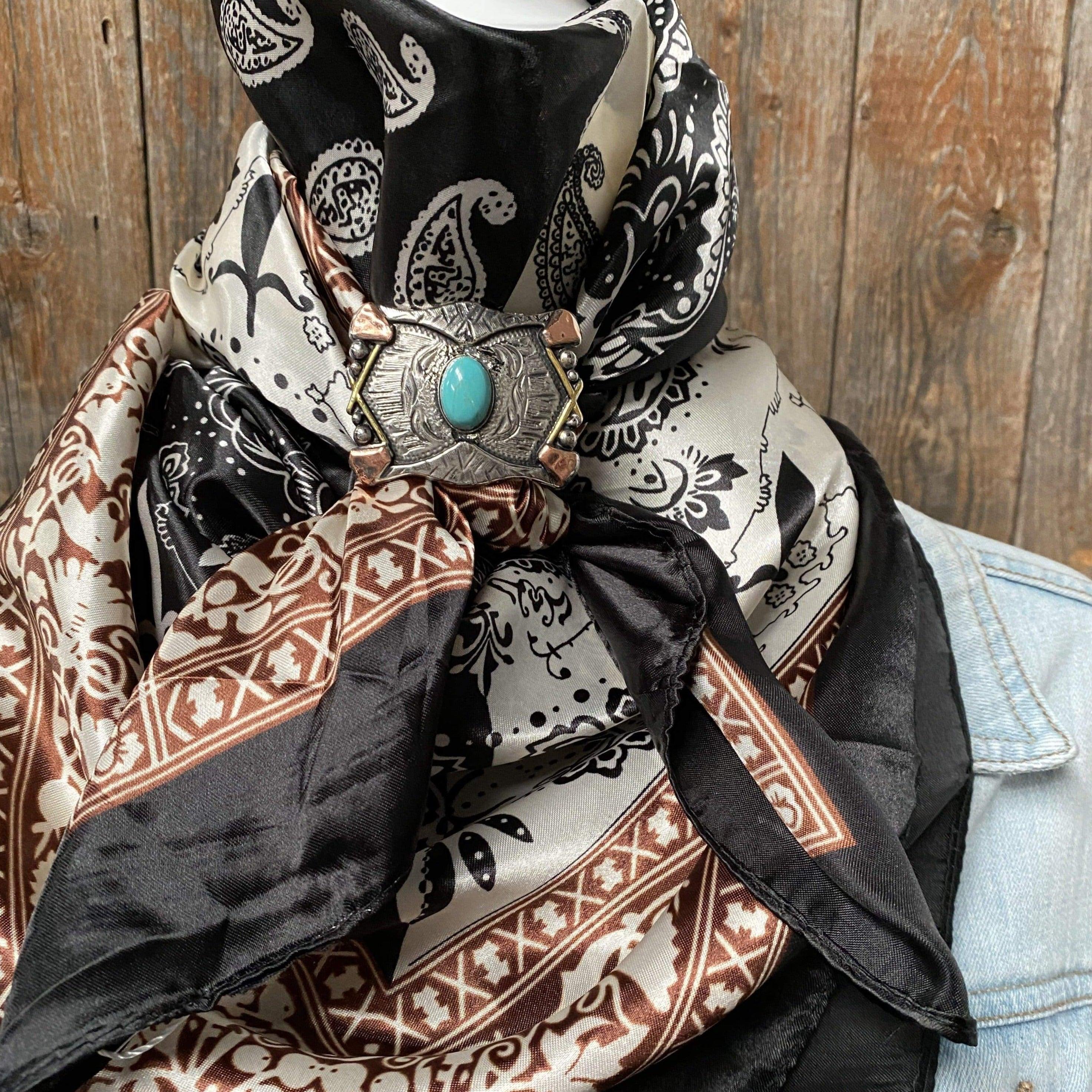 Wild Rags WRC2559B Two Tone Black Paisley Wild Rag / Scarf -W115 Slide WRC2559B