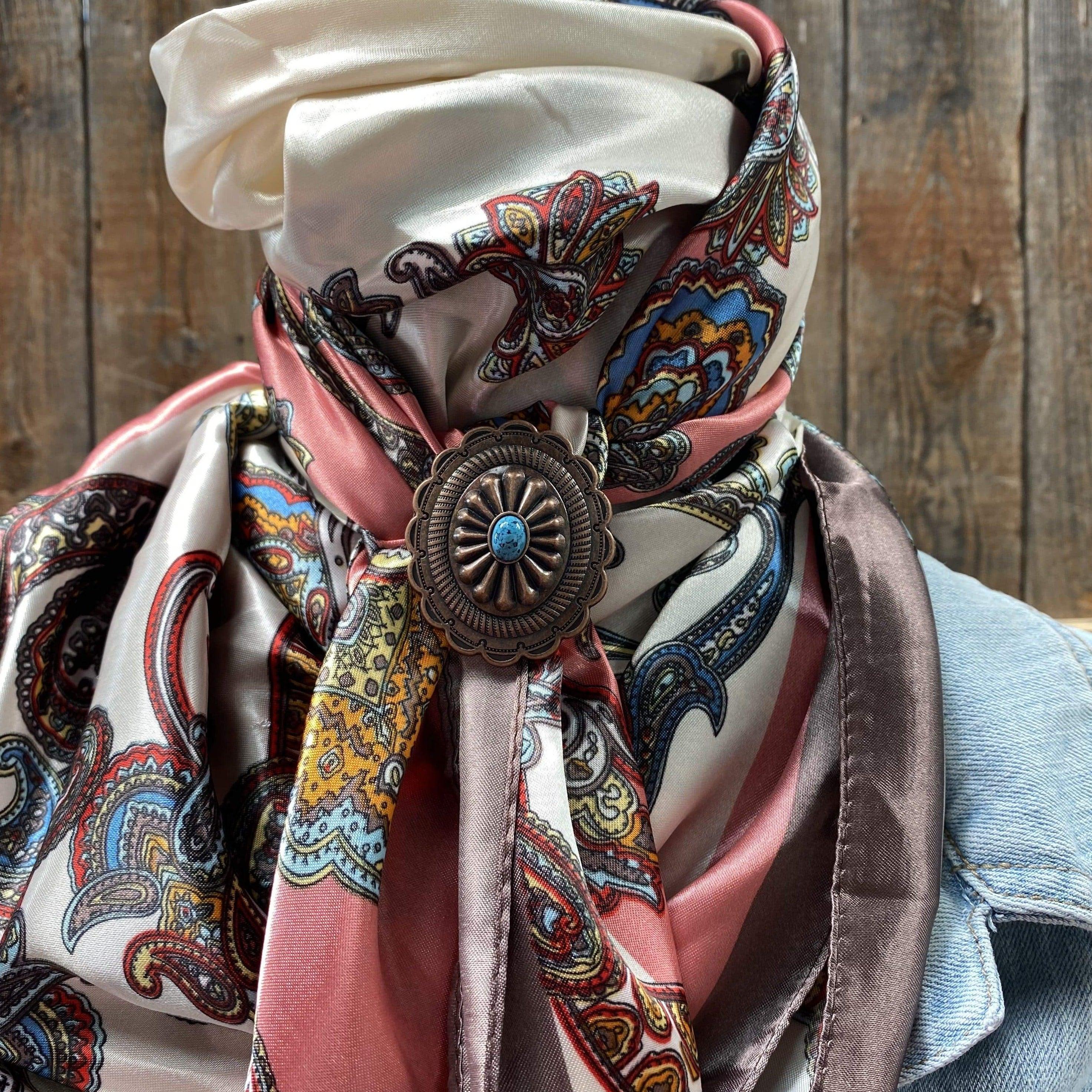 Wild Rags WRC301B Pink & Brown Paisley Wild Rag/Scarf - W179L Slide WRC301B