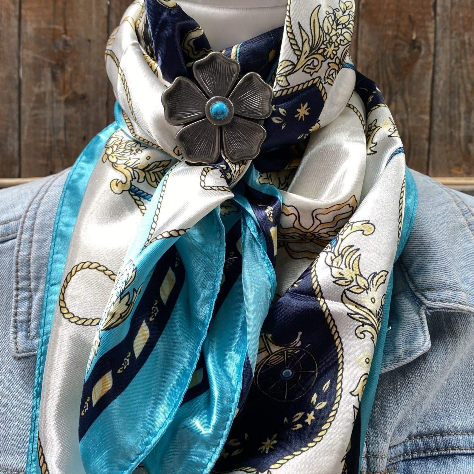 Wild Rags WRC326B Ornate Turquoise Wild Rag/Scarf -W110L Slide WRC326B