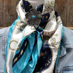 Wild Rags WRC326B Ornate Turquoise Wild Rag/Scarf -W110L Slide WRC326B